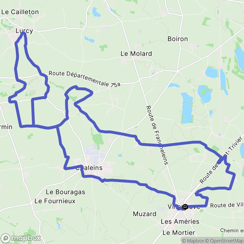 Villeneuve : carte du parcours de randonnée - France