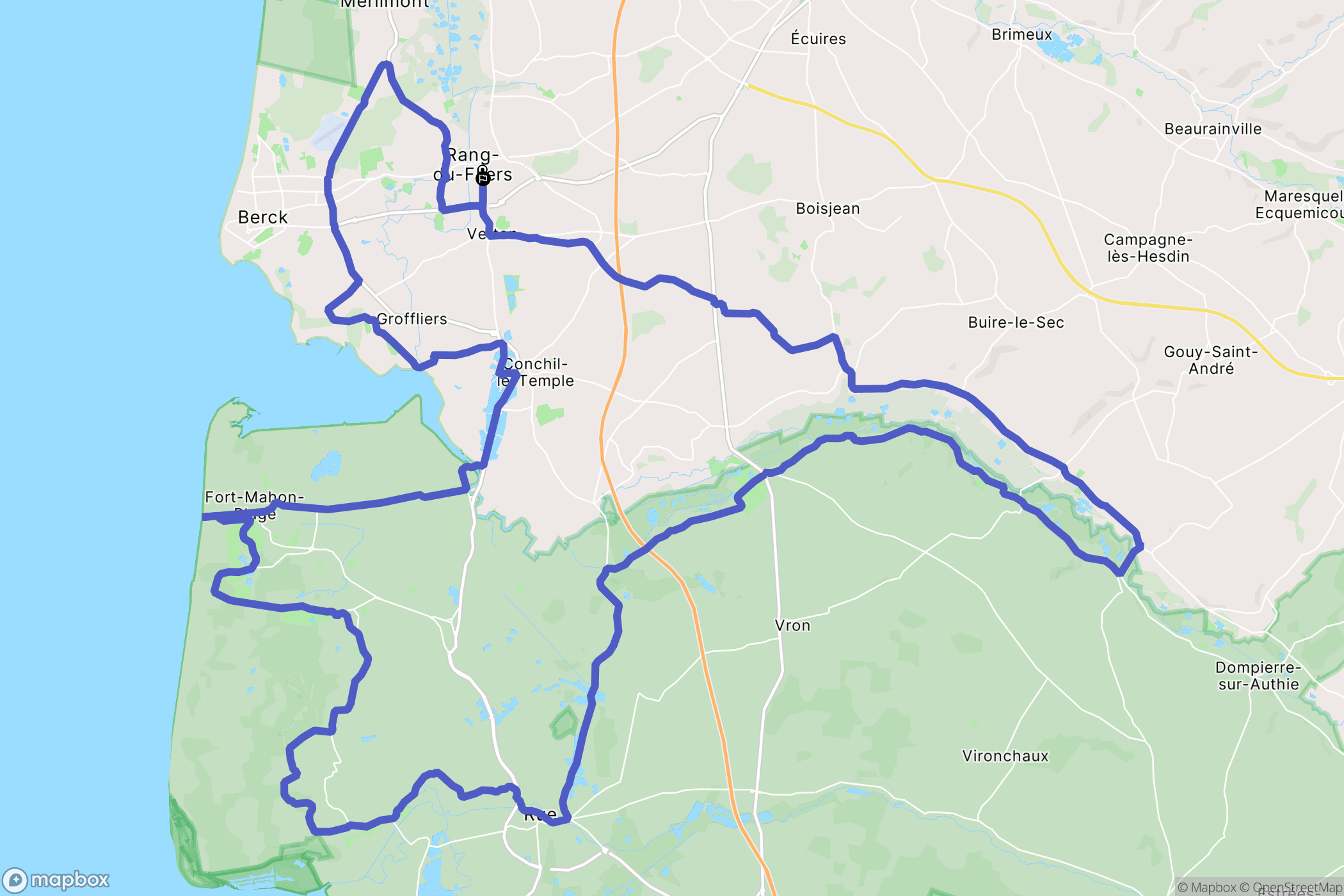Rang-du-Fliers : carte du parcours de randonnée - France
