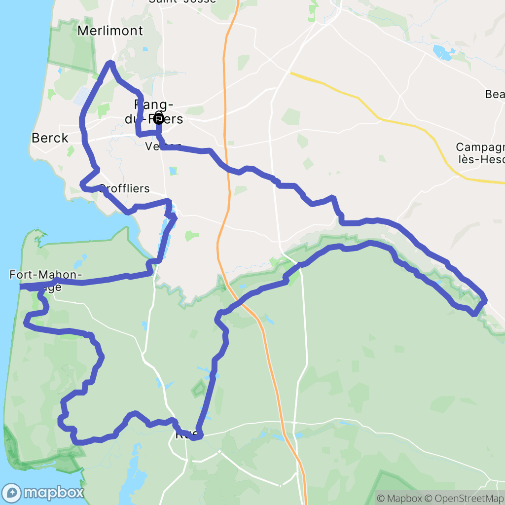 Rang-du-Fliers : carte du parcours de randonnée - France