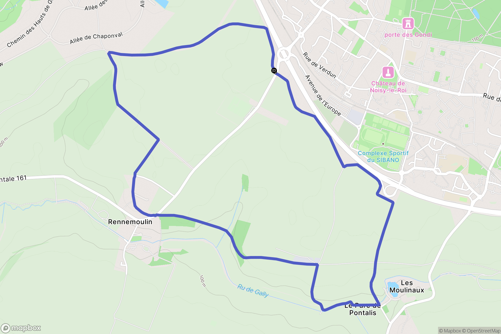 Noisy-le-Roi : carte du parcours de randonnée - France
