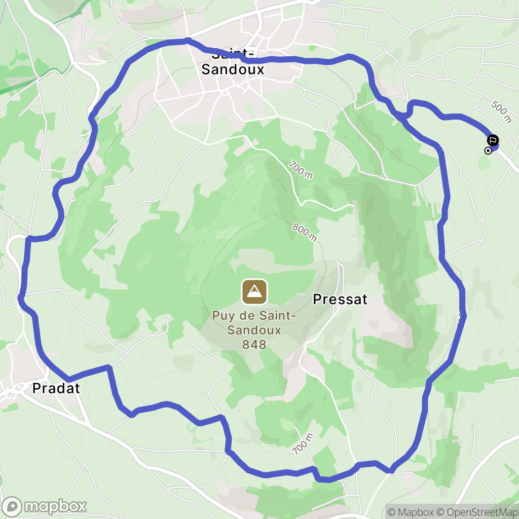 Saint-Sandoux : carte du parcours de randonnée - France