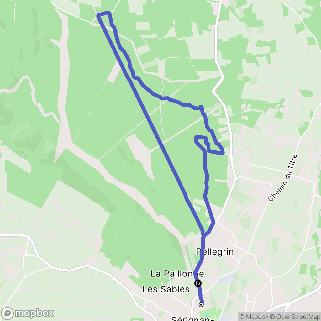 Sérignan-du-Comtat : carte du parcours de randonnée - France