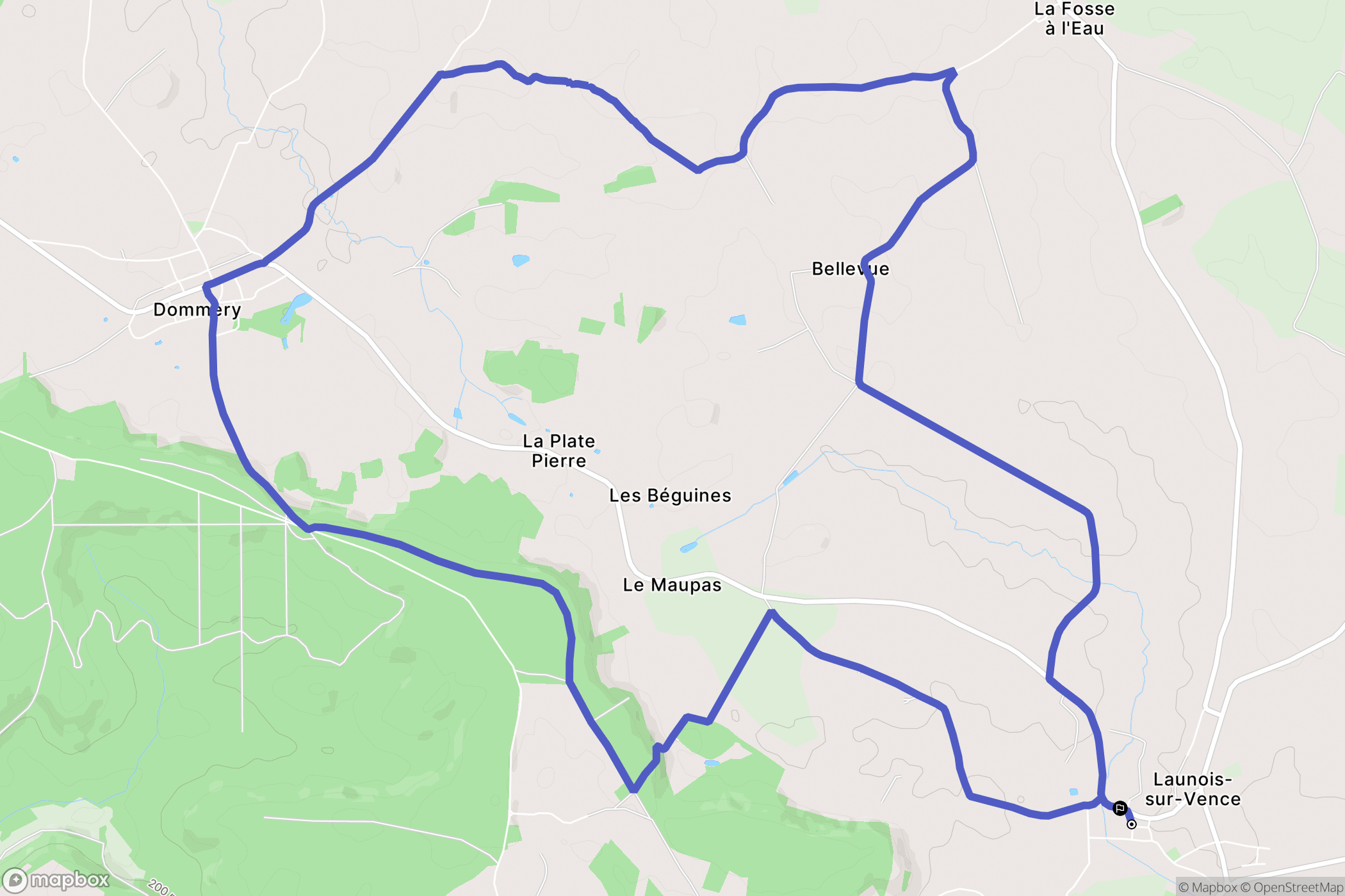 Launois-sur-Vence : carte du parcours de randonnée - France