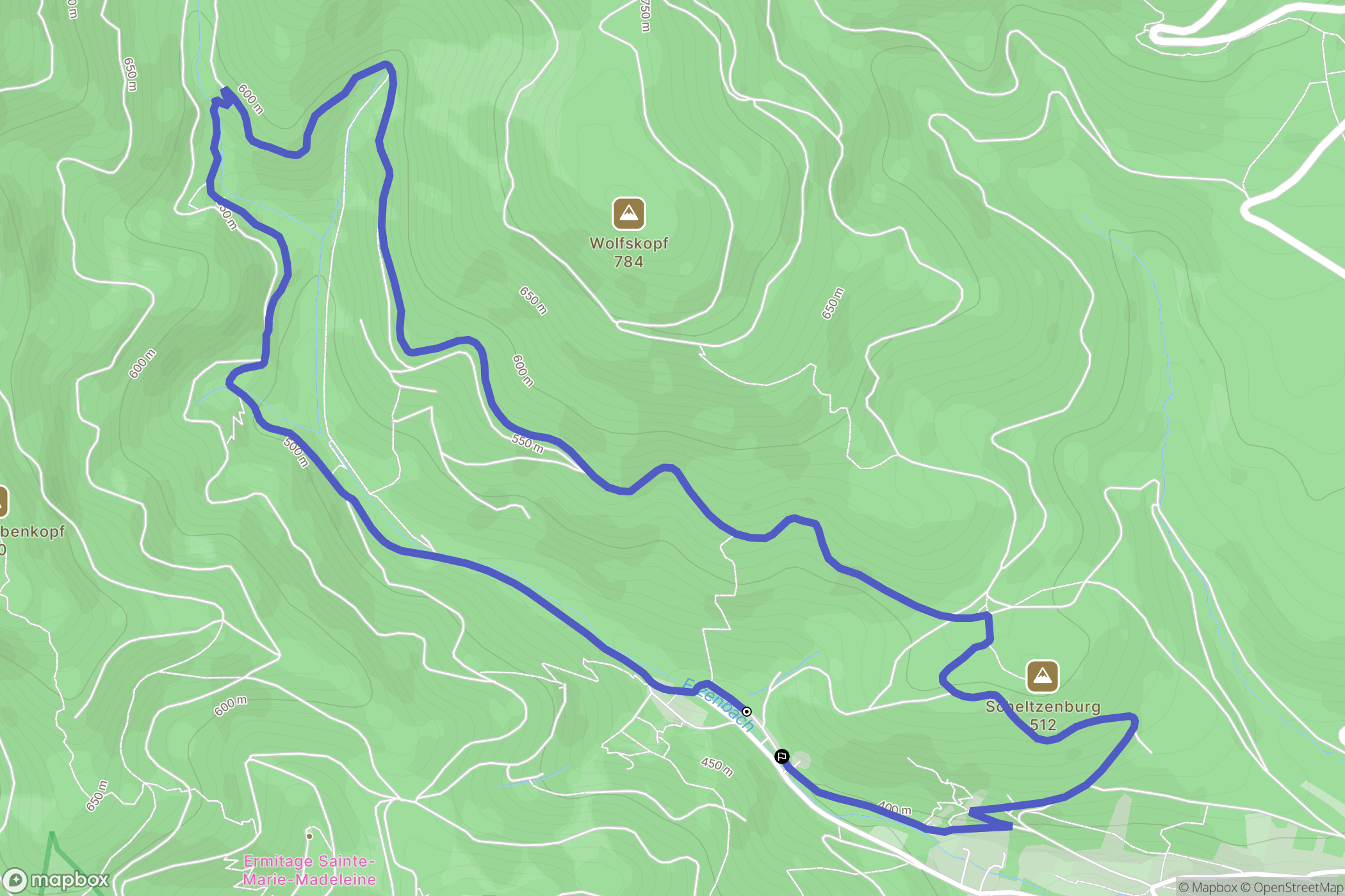 Steinbach : carte du parcours de randonnée - France