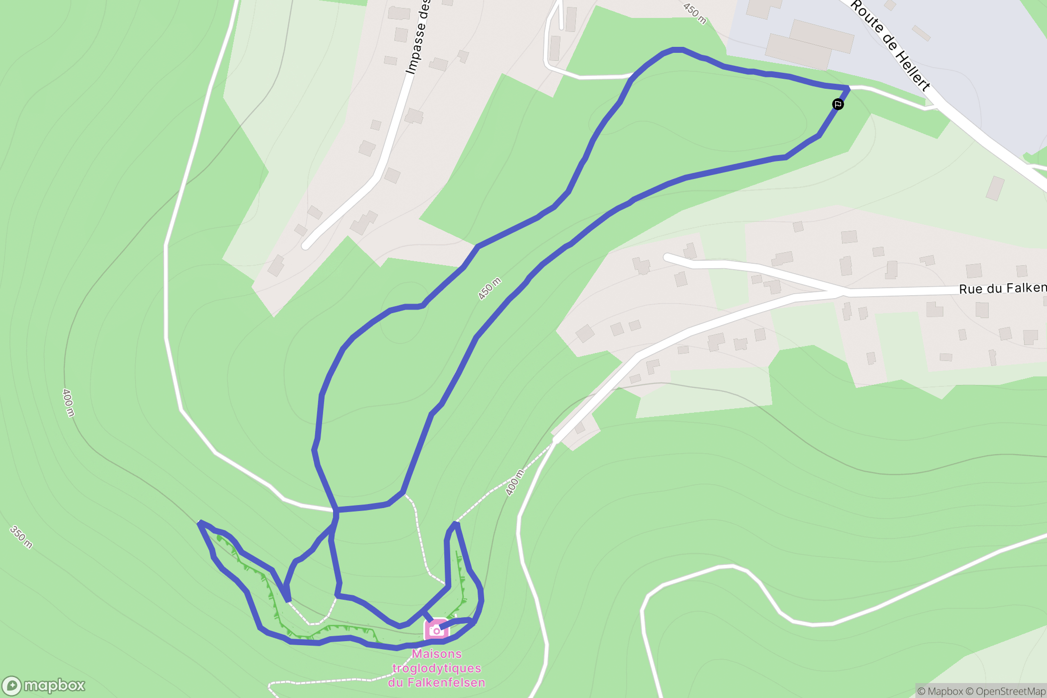 Haselbourg : carte du parcours de randonnée - France