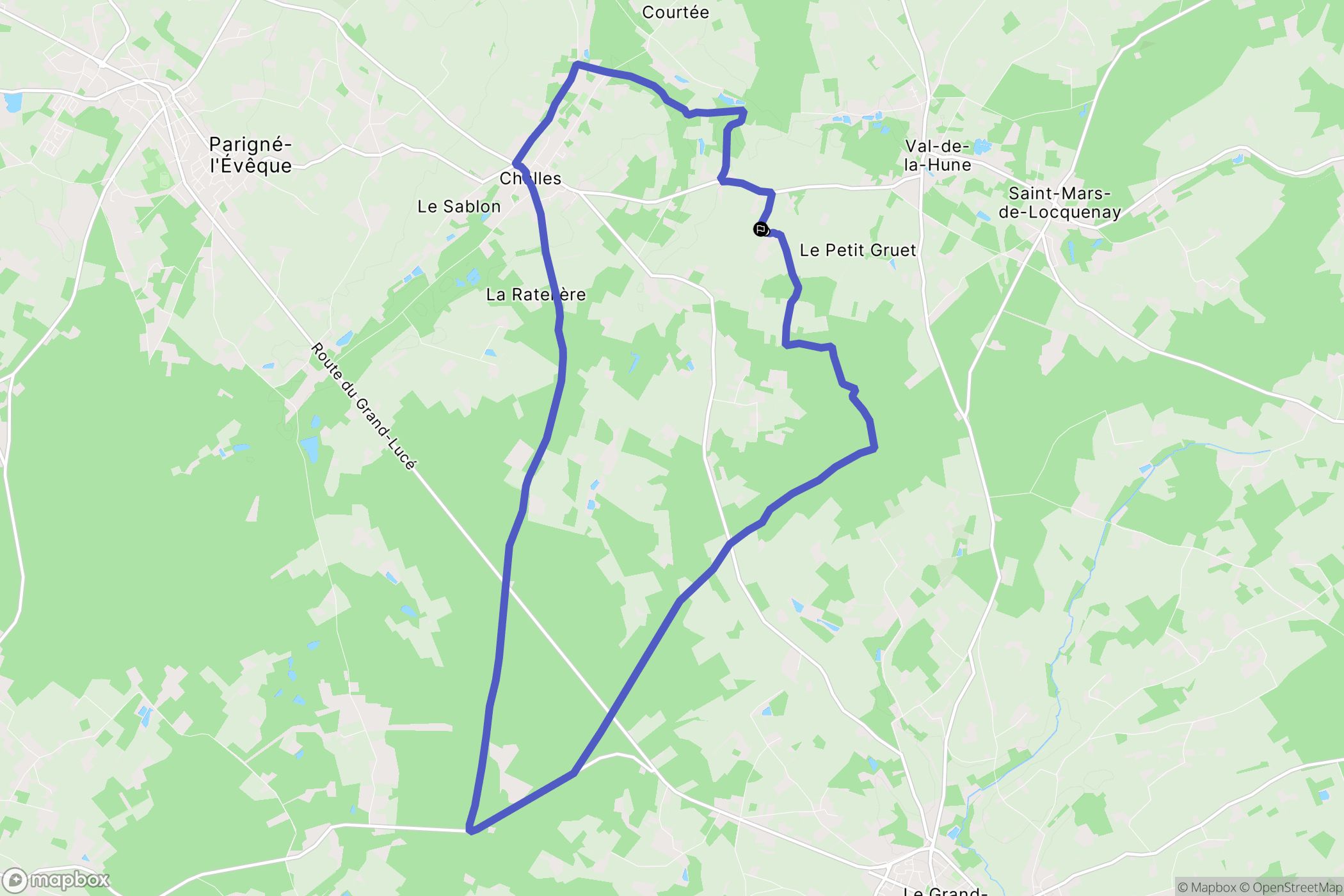 Challes : carte du parcours de randonnée - France