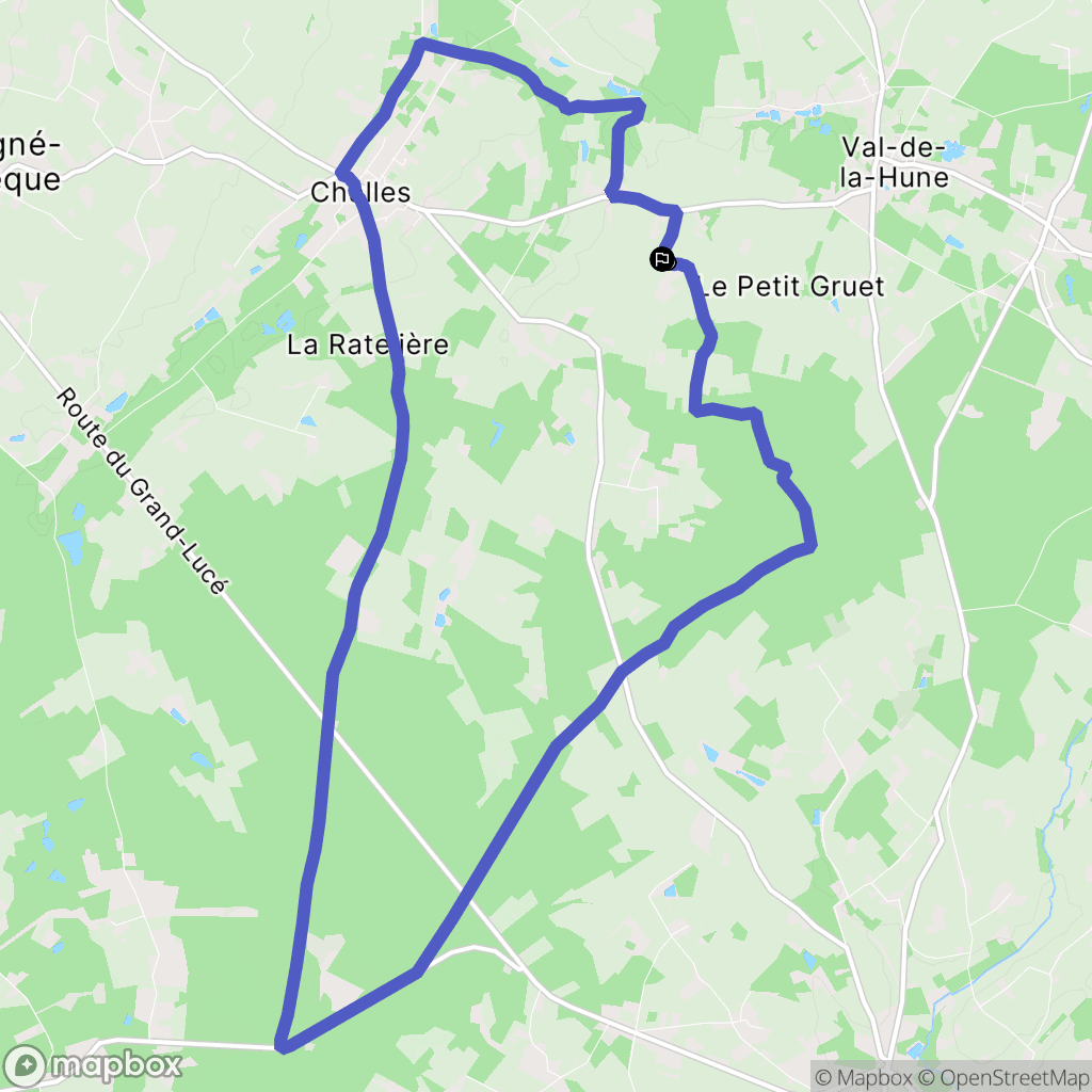 Challes : carte du parcours de randonnée - France