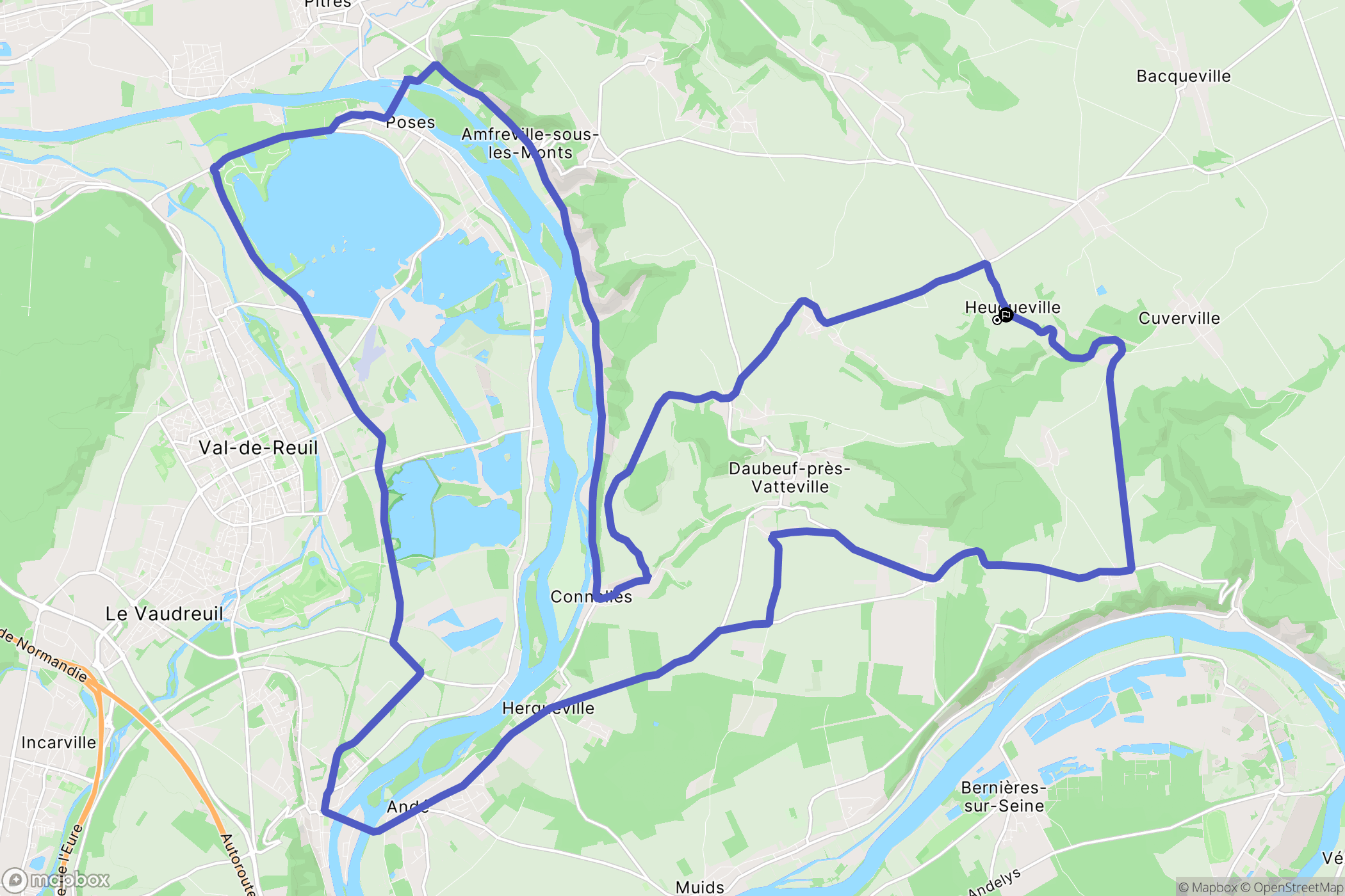 Heuqueville : carte du parcours de randonnée - France