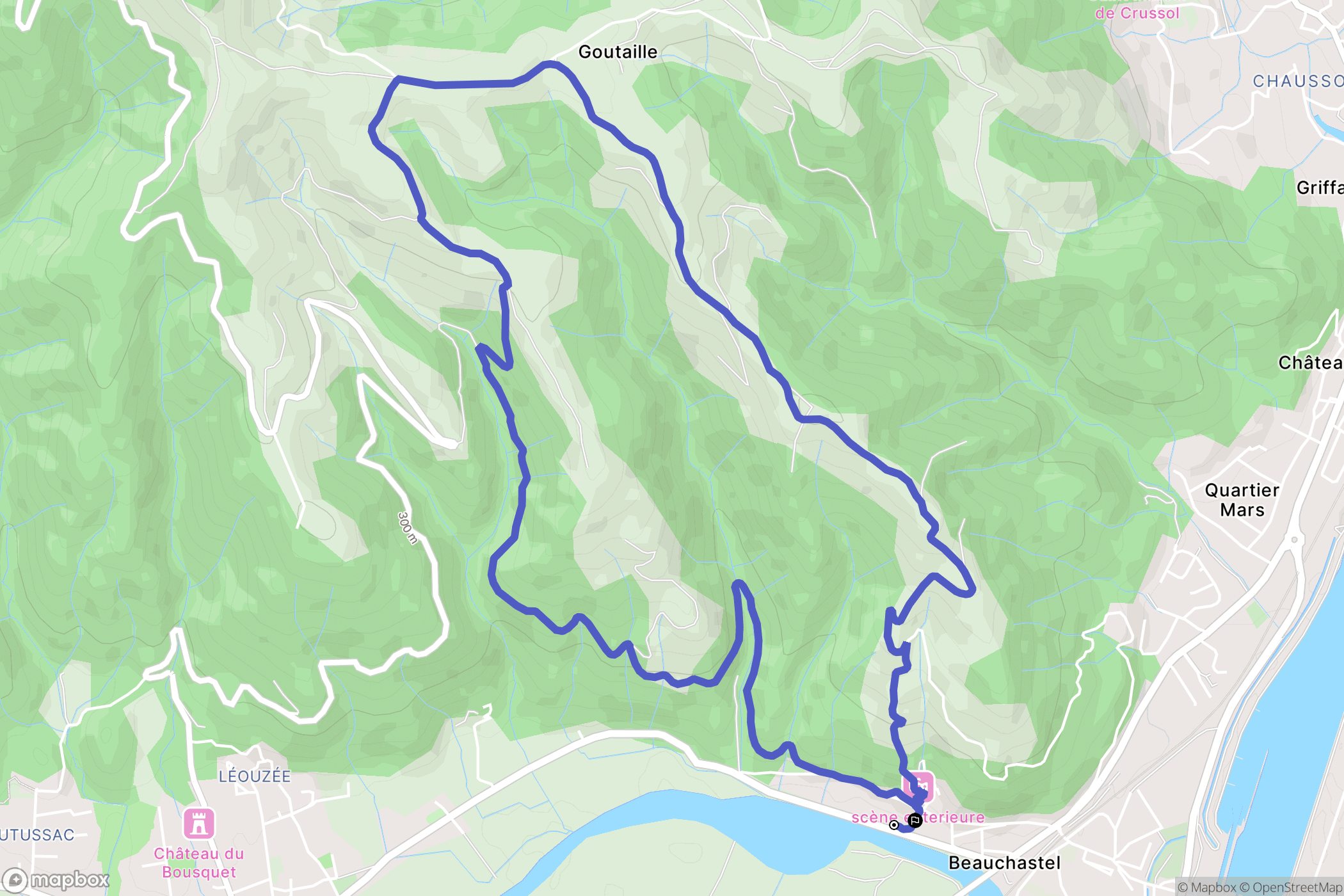 Beauchastel : carte du parcours de randonnée - France