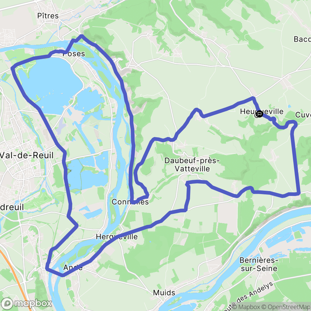 Heuqueville : carte du parcours de randonnée - France