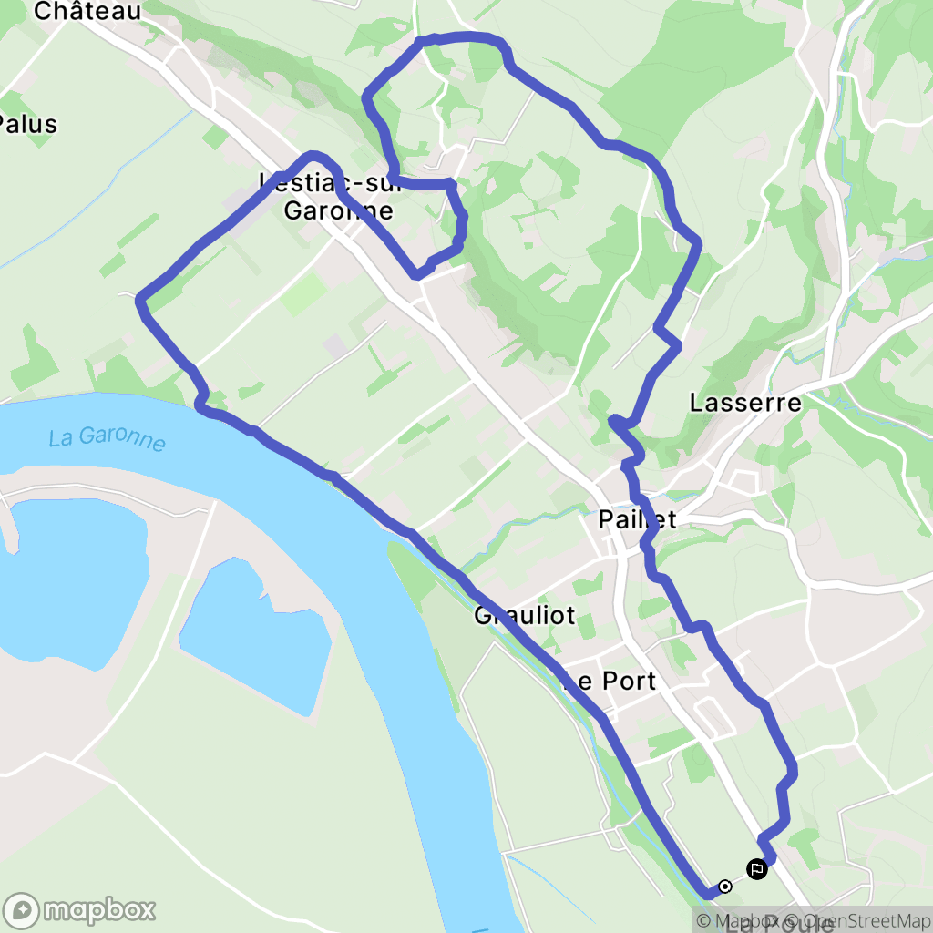 Rions : carte du parcours de randonnée - France
