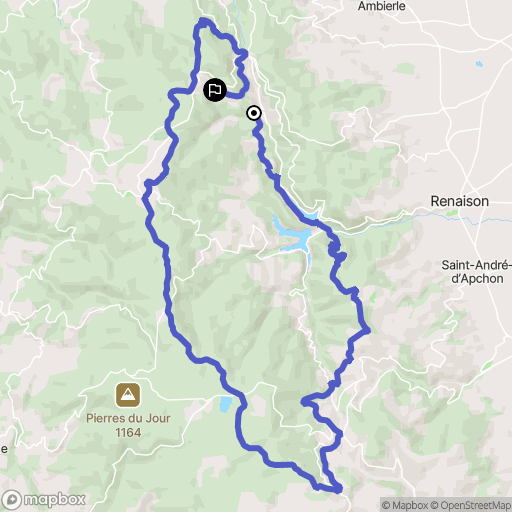Saint-Rirand : carte du parcours de randonnée - France