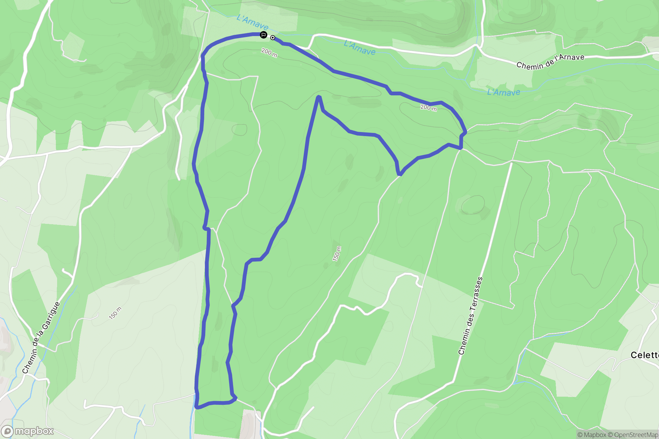 Saint-Michel-d'Euzet : carte du parcours de randonnée - France