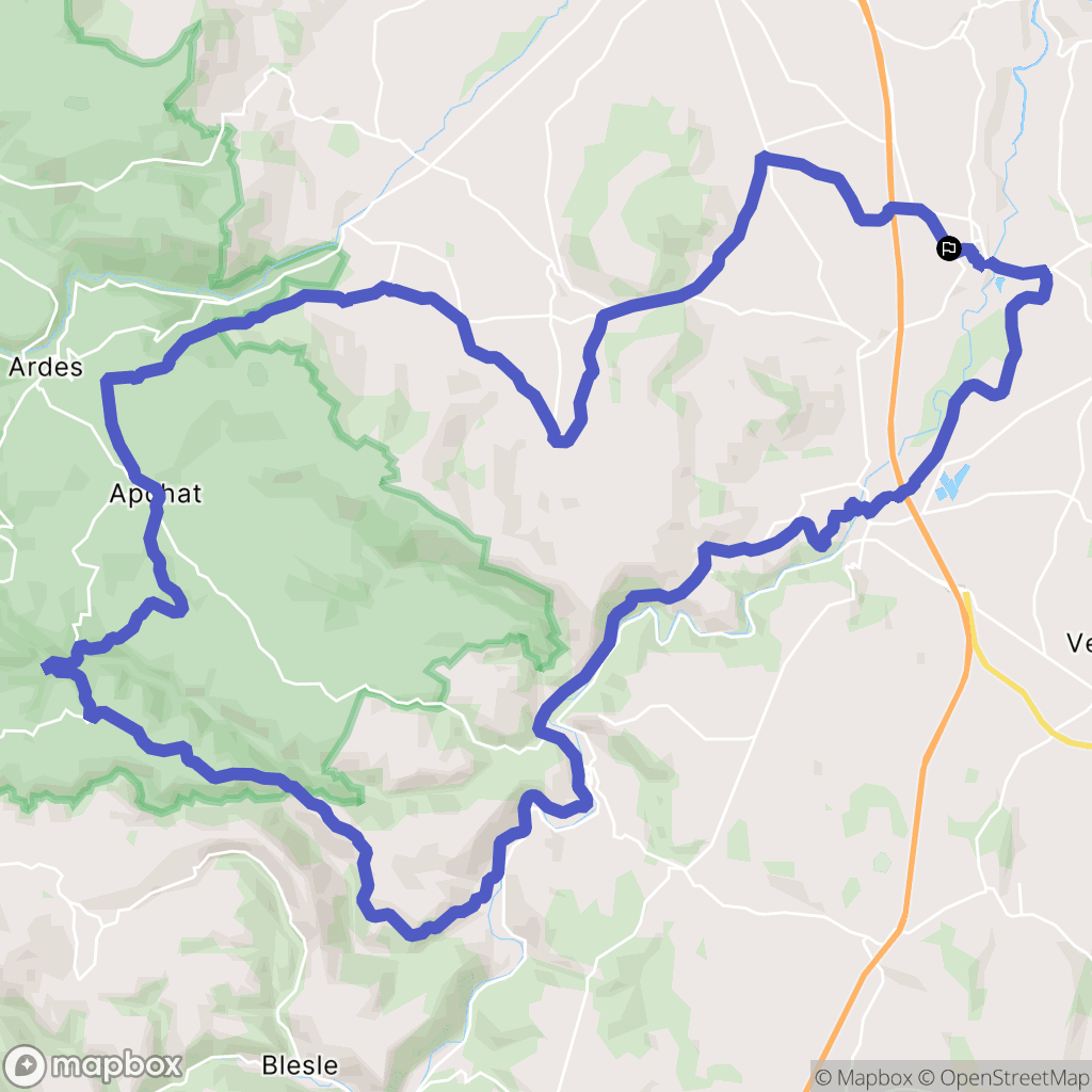 Charbonnier-les-Mines : carte du parcours de randonnée - France