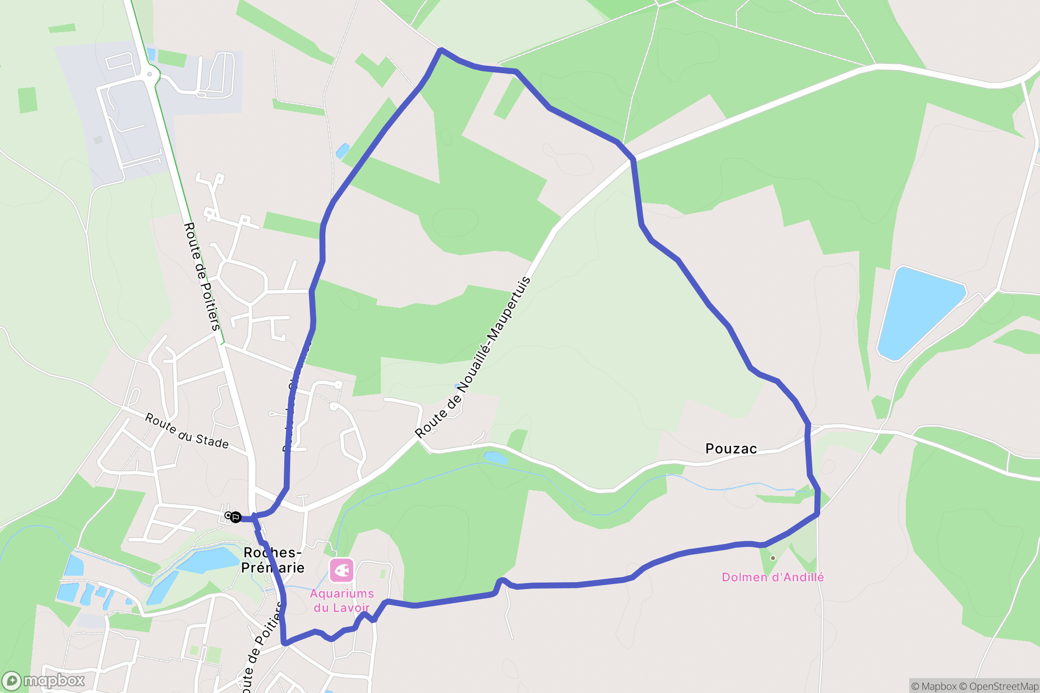 Roches-Prémarie-Andillé : carte du parcours de randonnée - France