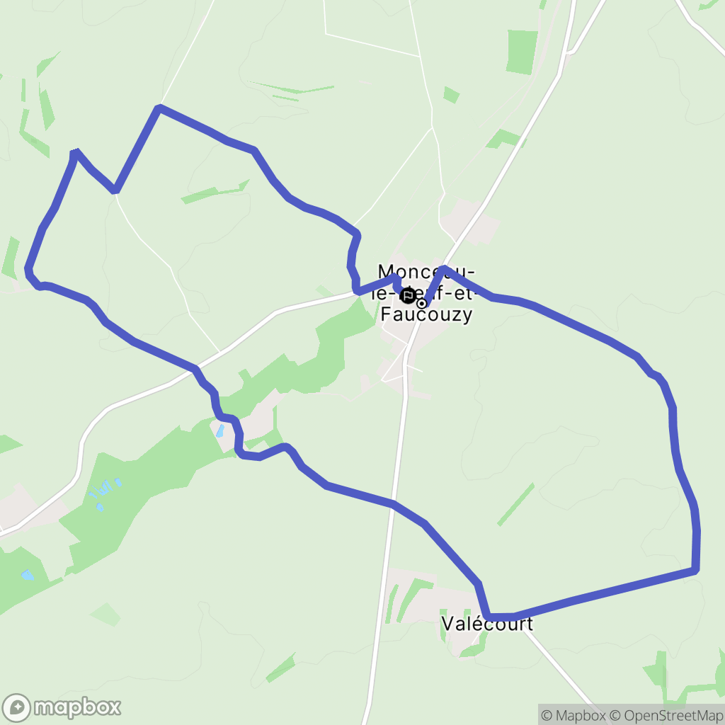 Monceau-le-Neuf-et-Faucouzy : carte du parcours de randonnée - France