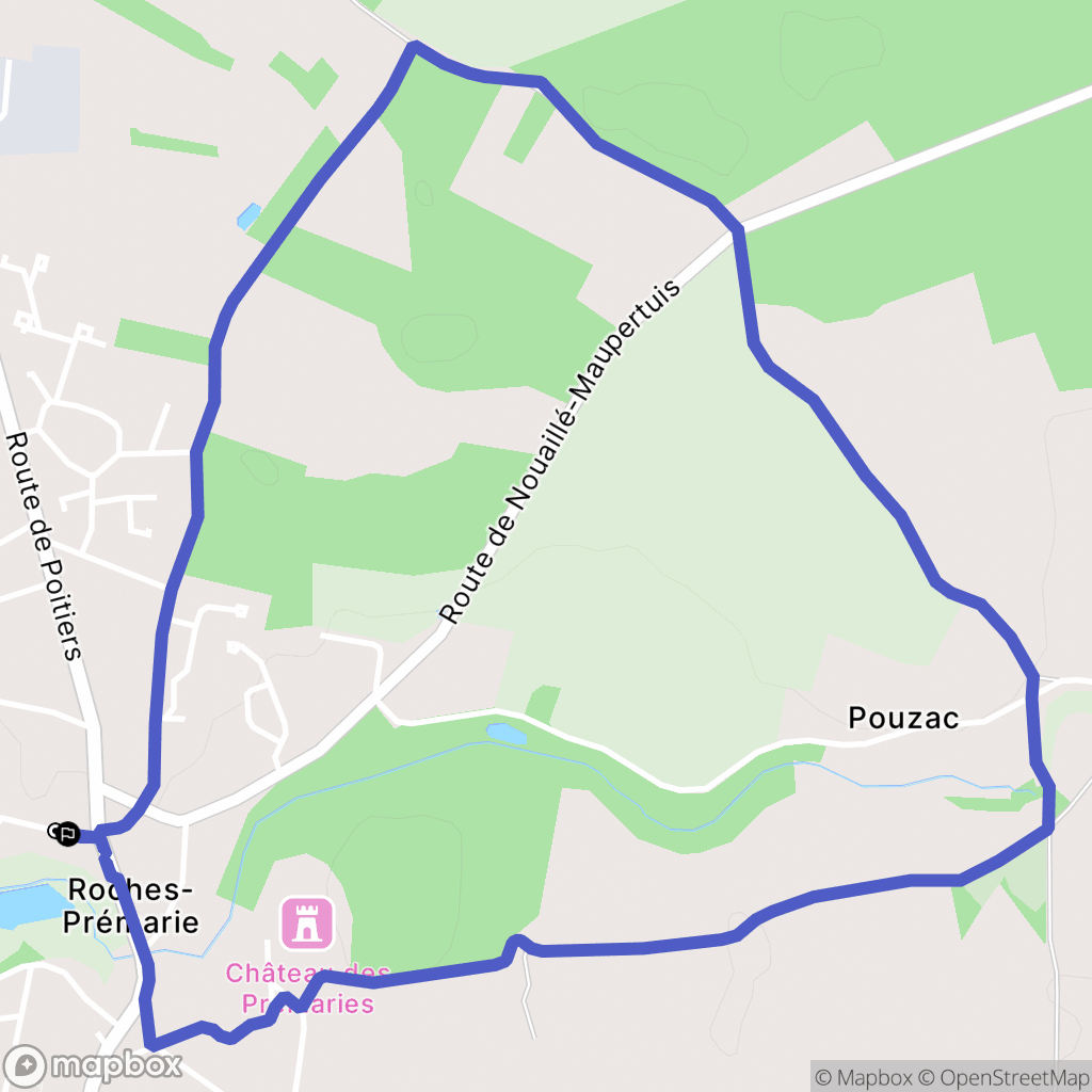 Roches-Prémarie-Andillé : carte du parcours de randonnée - France