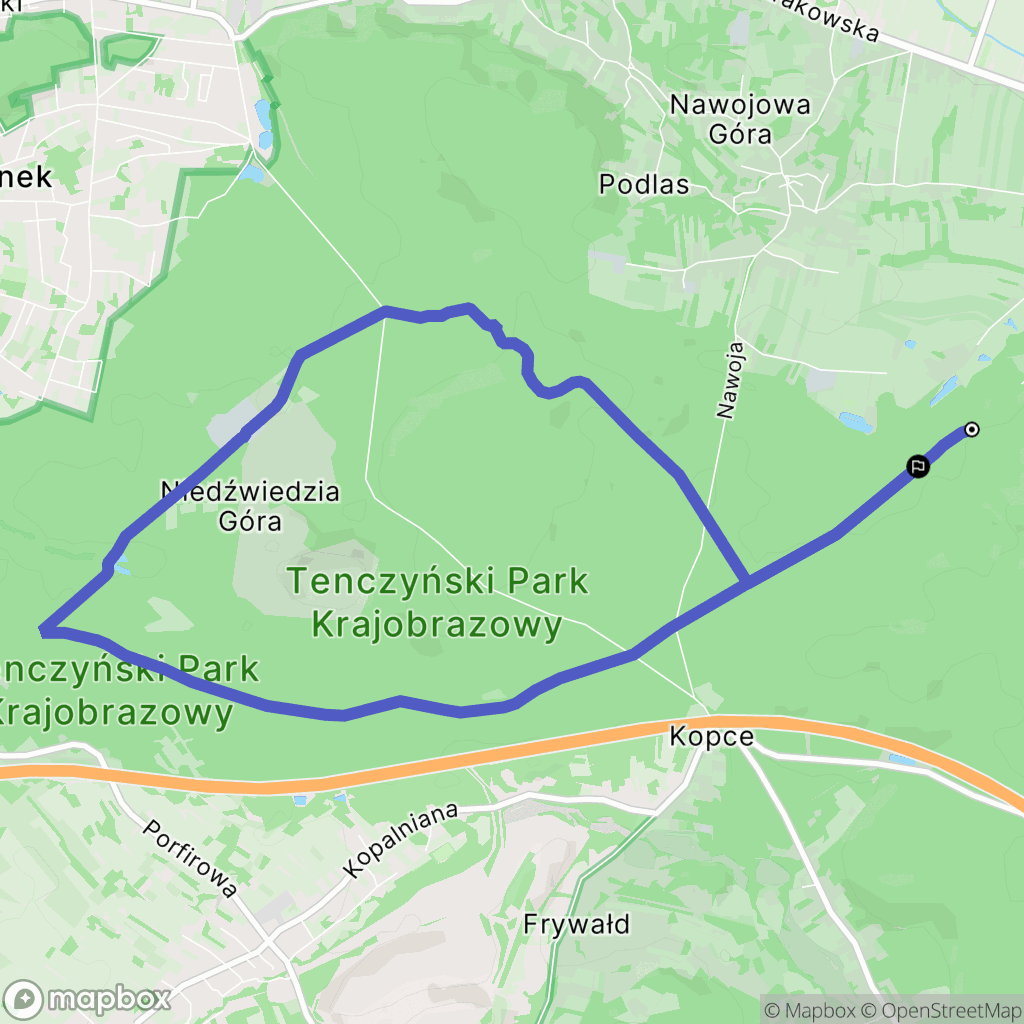 Młynka: mapa trasy - Poland