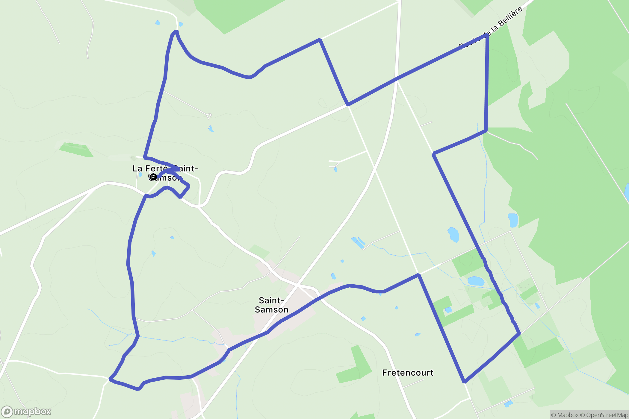 La Ferté-Saint-Samson : carte du parcours de randonnée - France