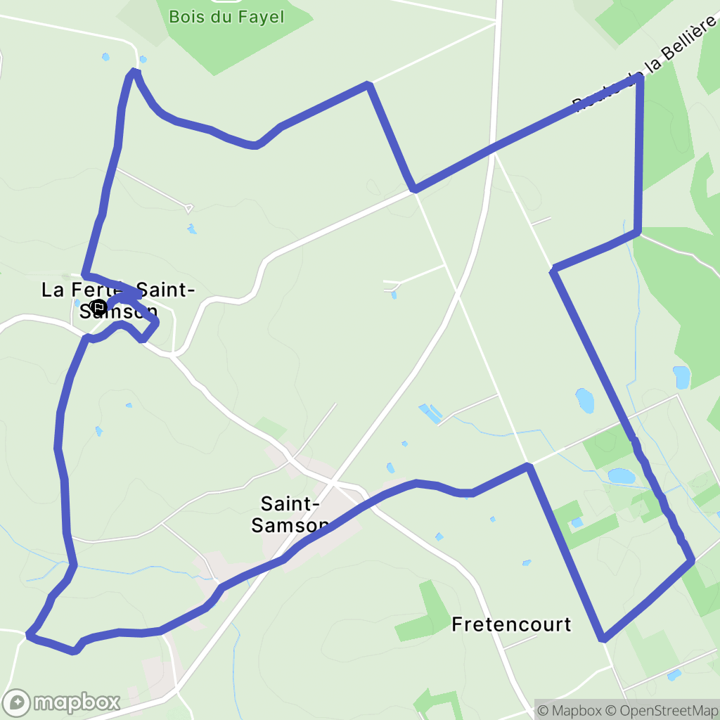 La Ferté-Saint-Samson : carte du parcours de randonnée - France