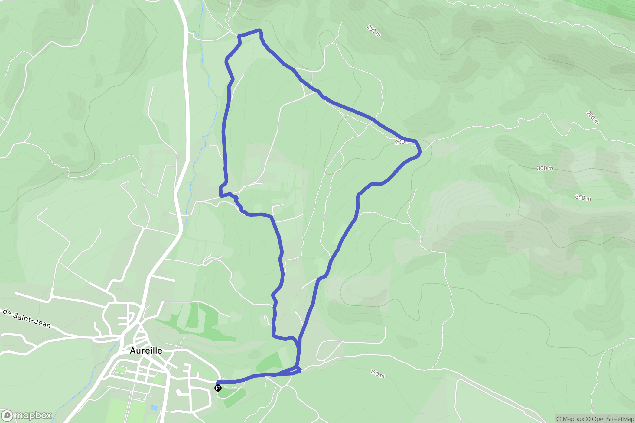 Aureille : carte du parcours de randonnée - France