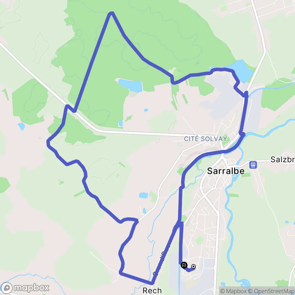 Sarralbe : carte du parcours de randonnée - France