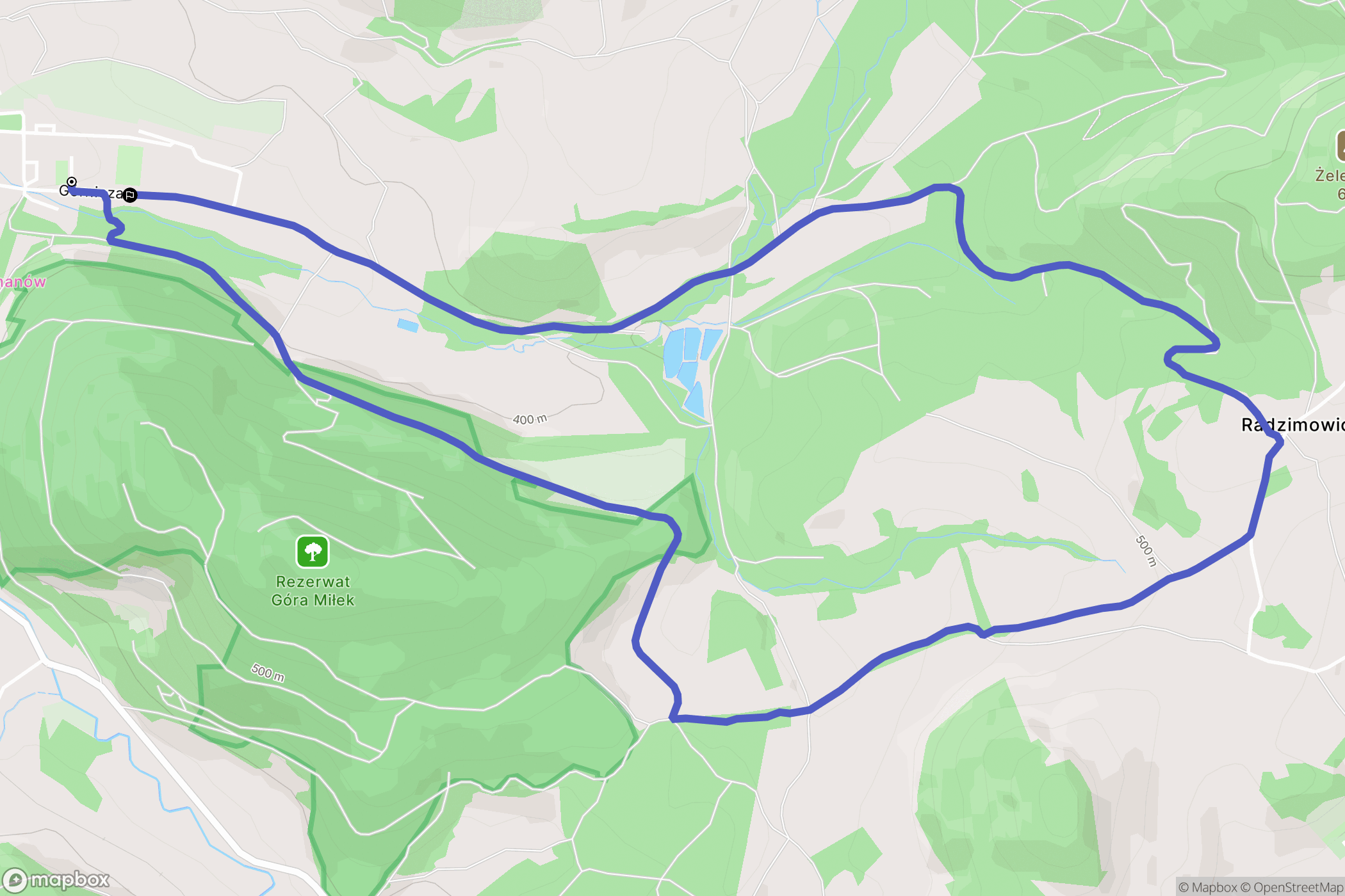 Wojcieszów: mapa trasy - Poland