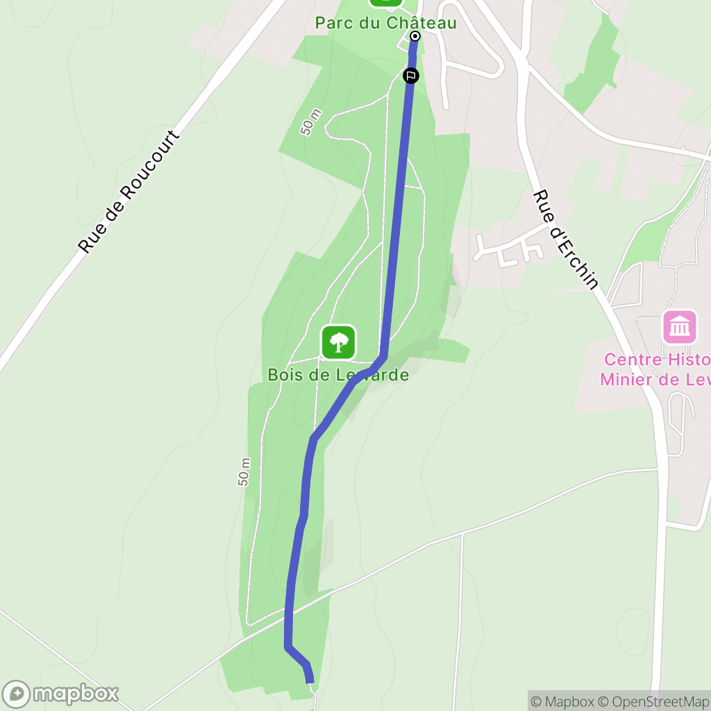 Lewarde : carte du parcours de randonnée - France