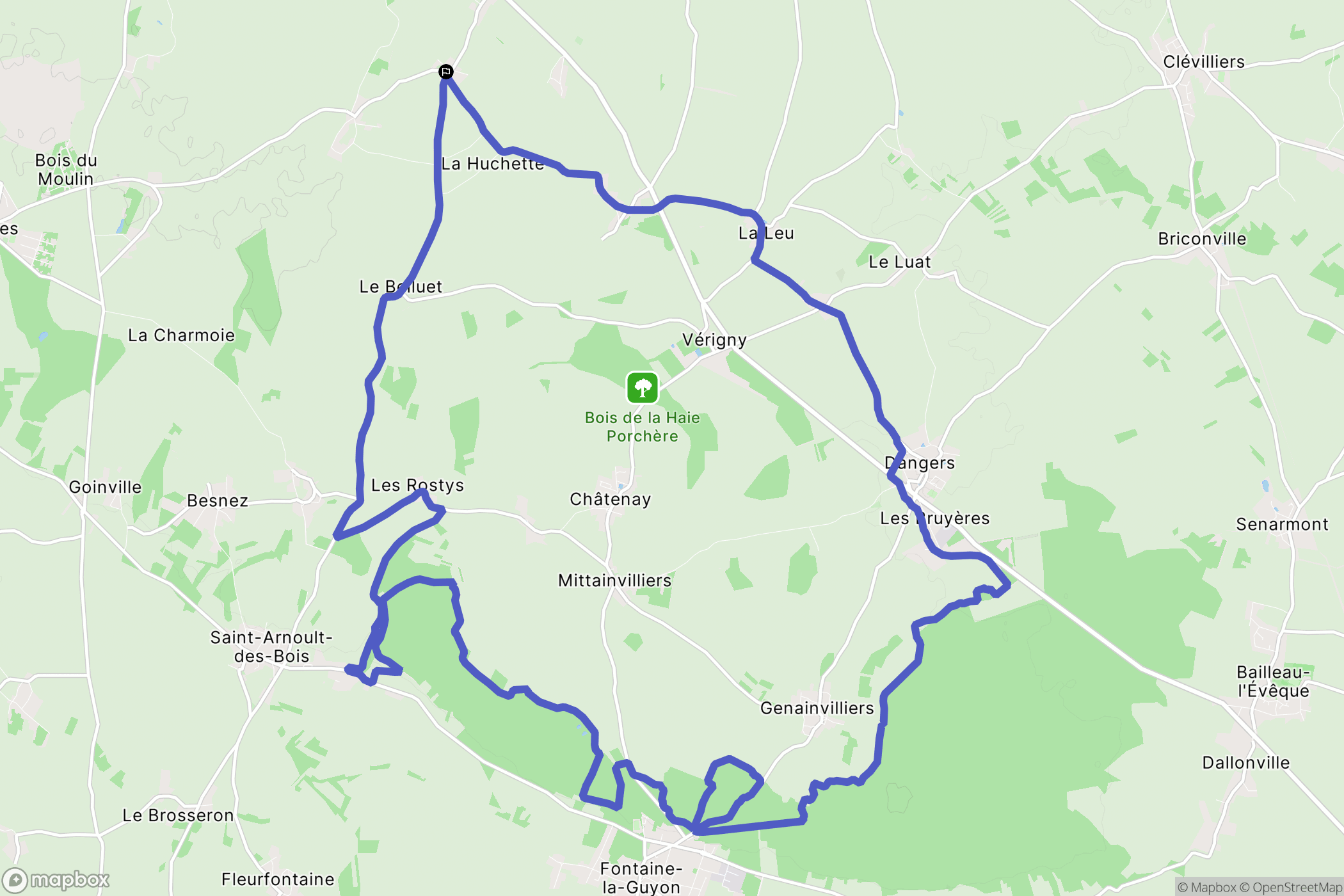 Thimert-Gâtelles : carte du parcours de randonnée - France