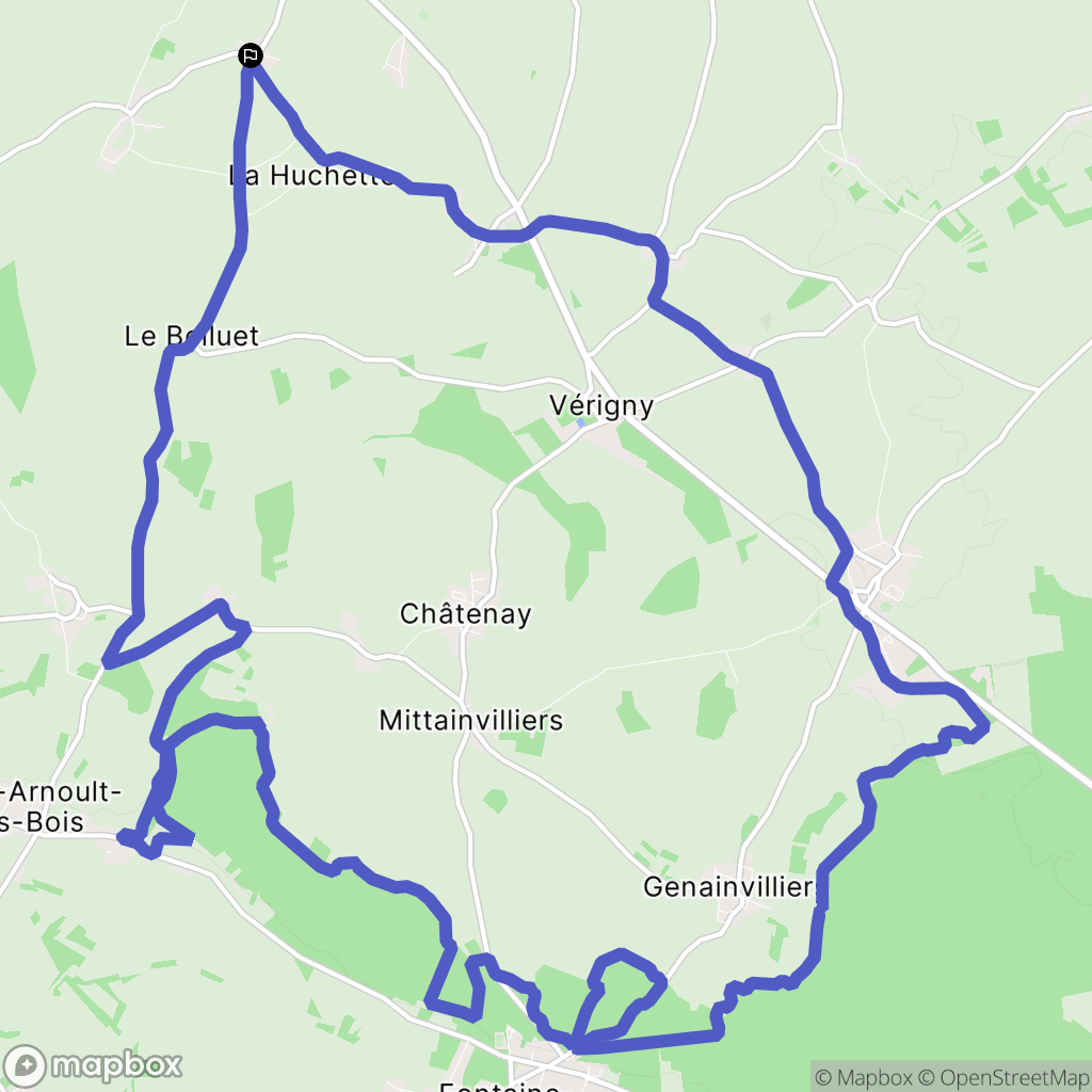 Thimert-Gâtelles : carte du parcours de randonnée - France