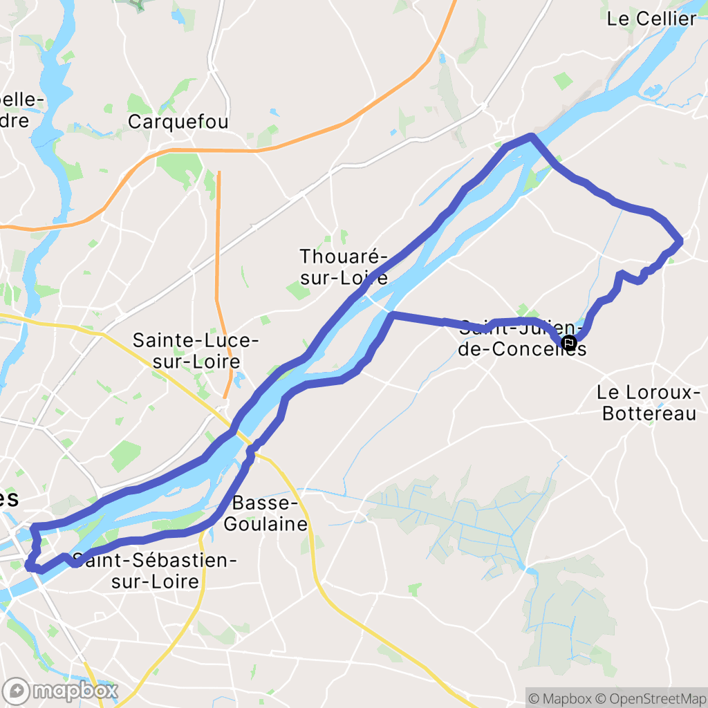 Saint-Julien-de-Concelles : carte du parcours de randonnée - France