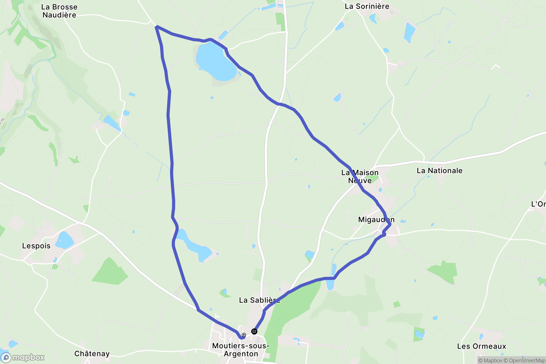 Argentonnay : carte du parcours de randonnée - France