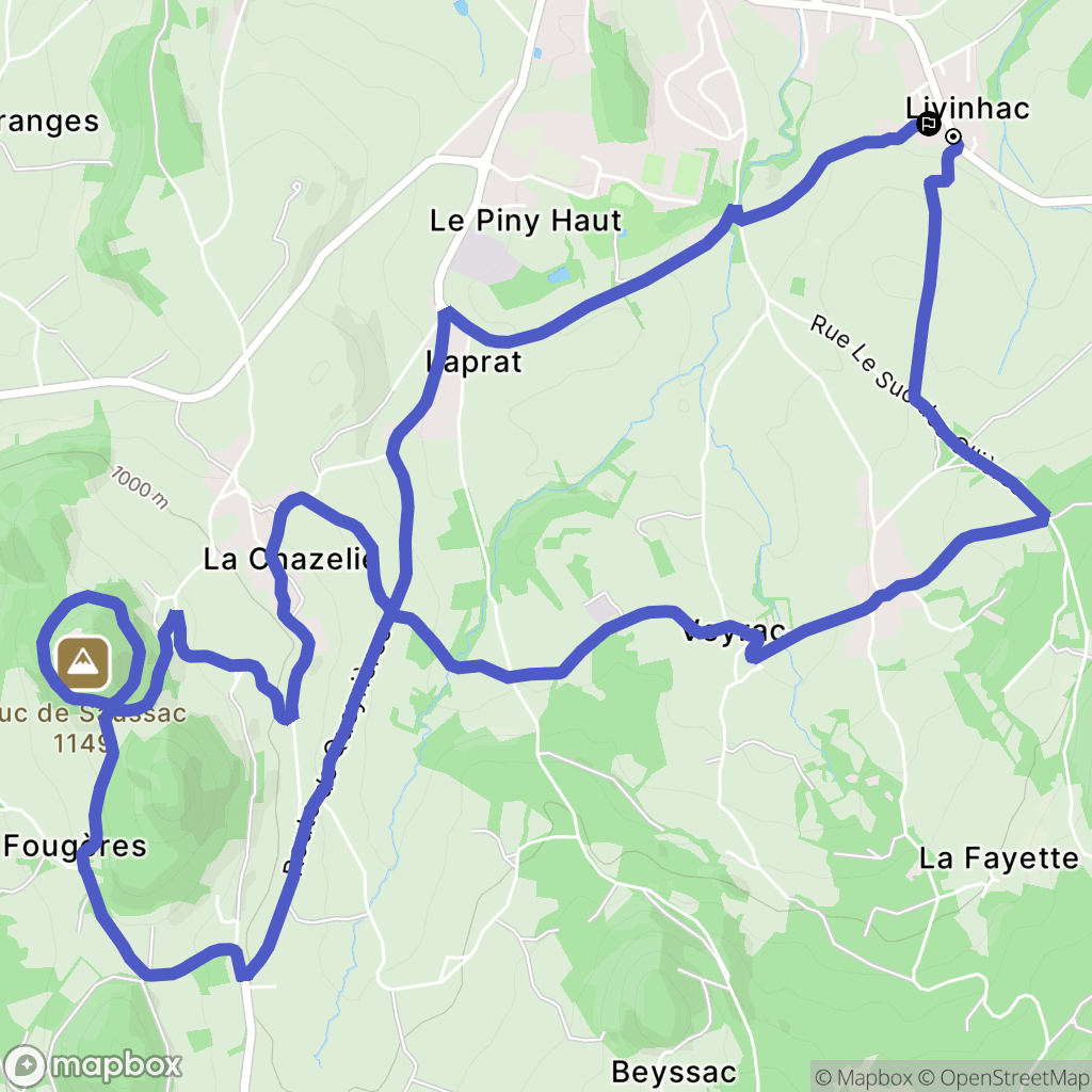 Yssingeaux : carte du parcours de randonnée - France
