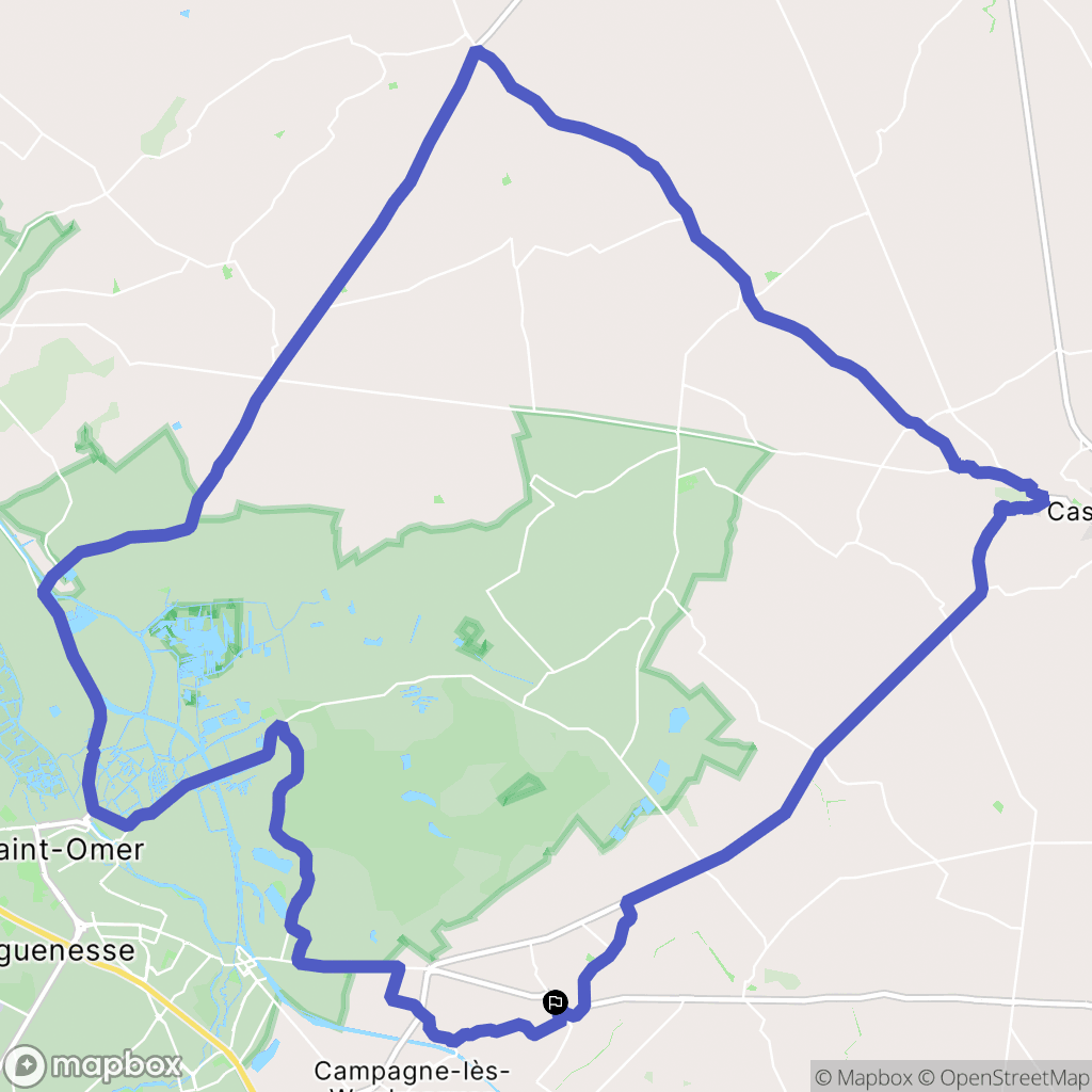 Renescure : carte du parcours de randonnée - France