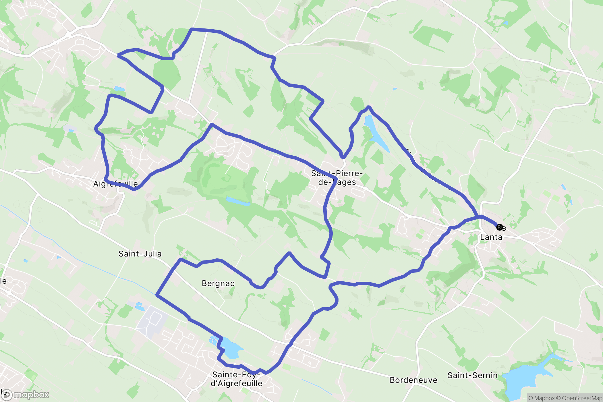 Lanta : carte du parcours de randonnée - France