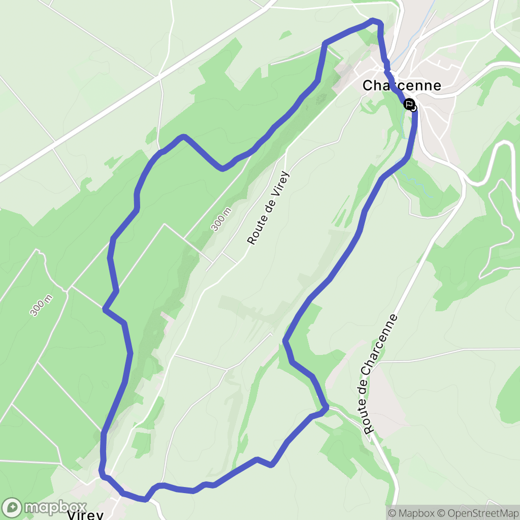 Charcenne : carte du parcours de randonnée - France