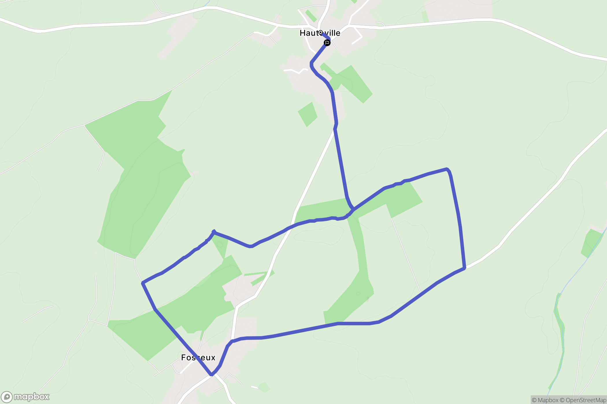 Hauteville : carte du parcours de randonnée - France