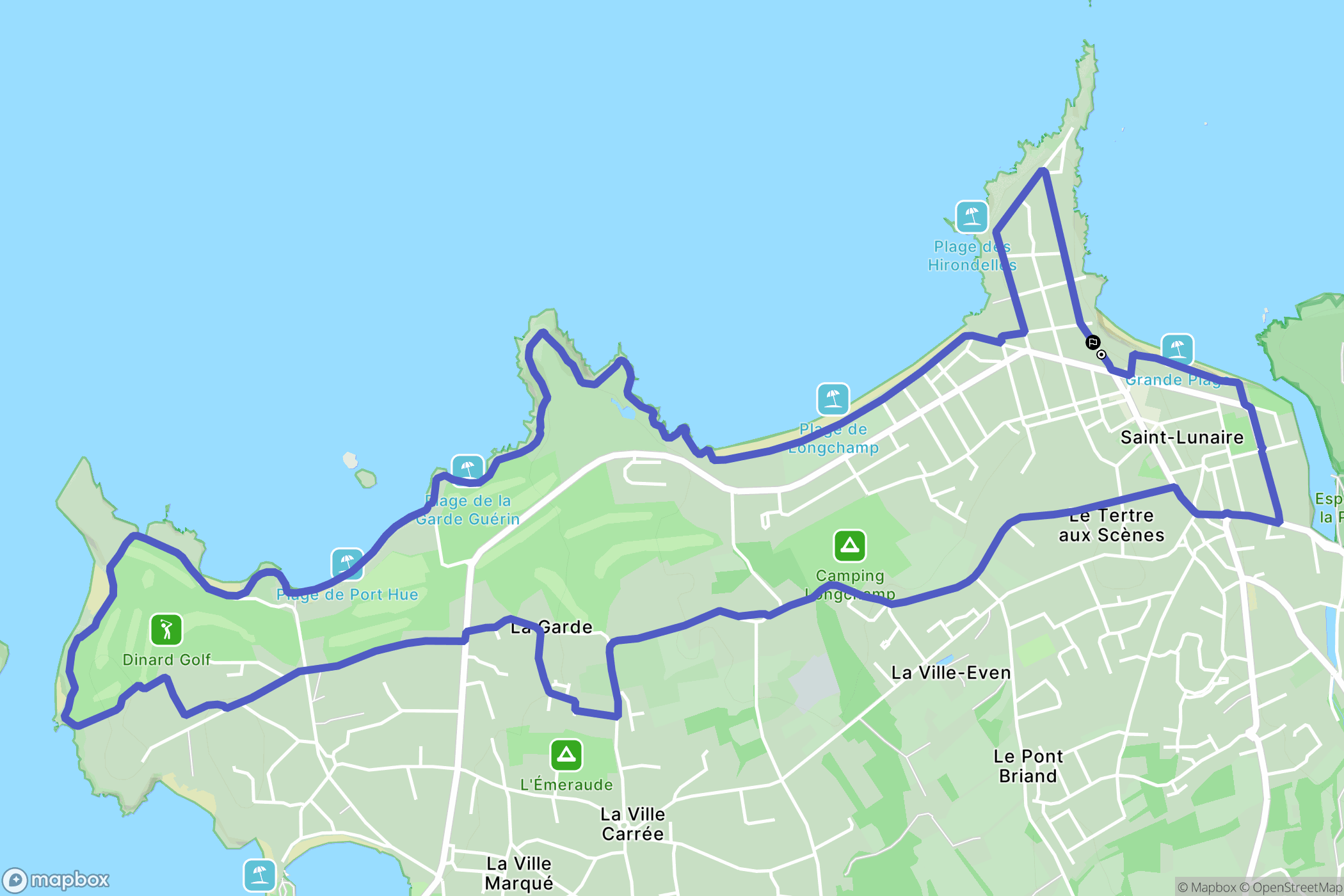 Saint-Lunaire : carte du parcours de randonnée - France