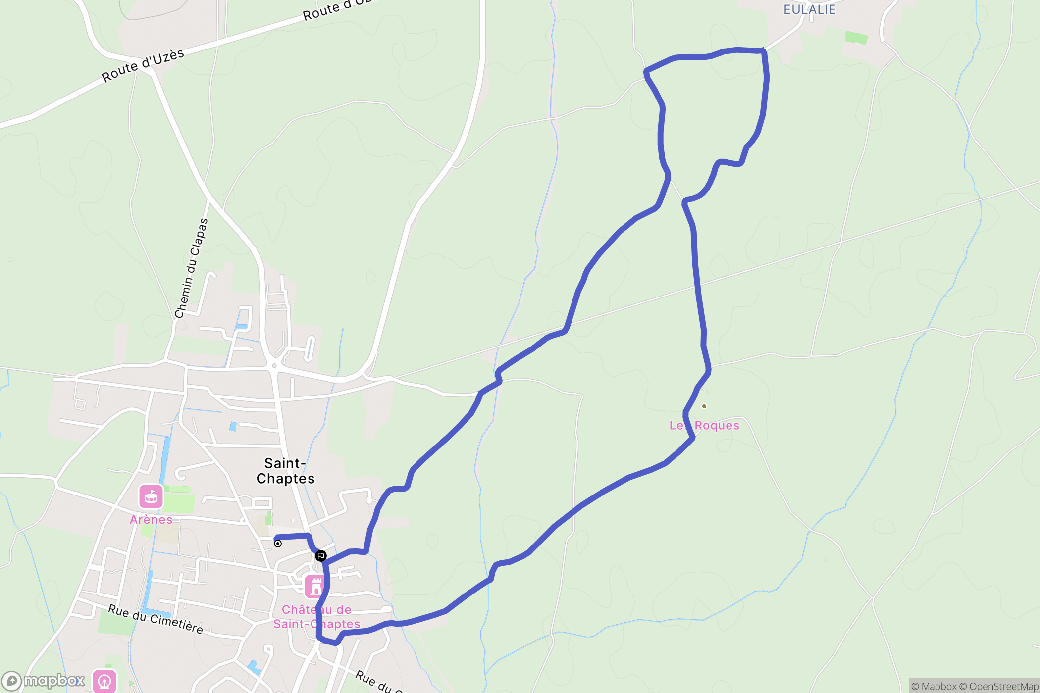 Saint-Chaptes : carte du parcours de randonnée - France