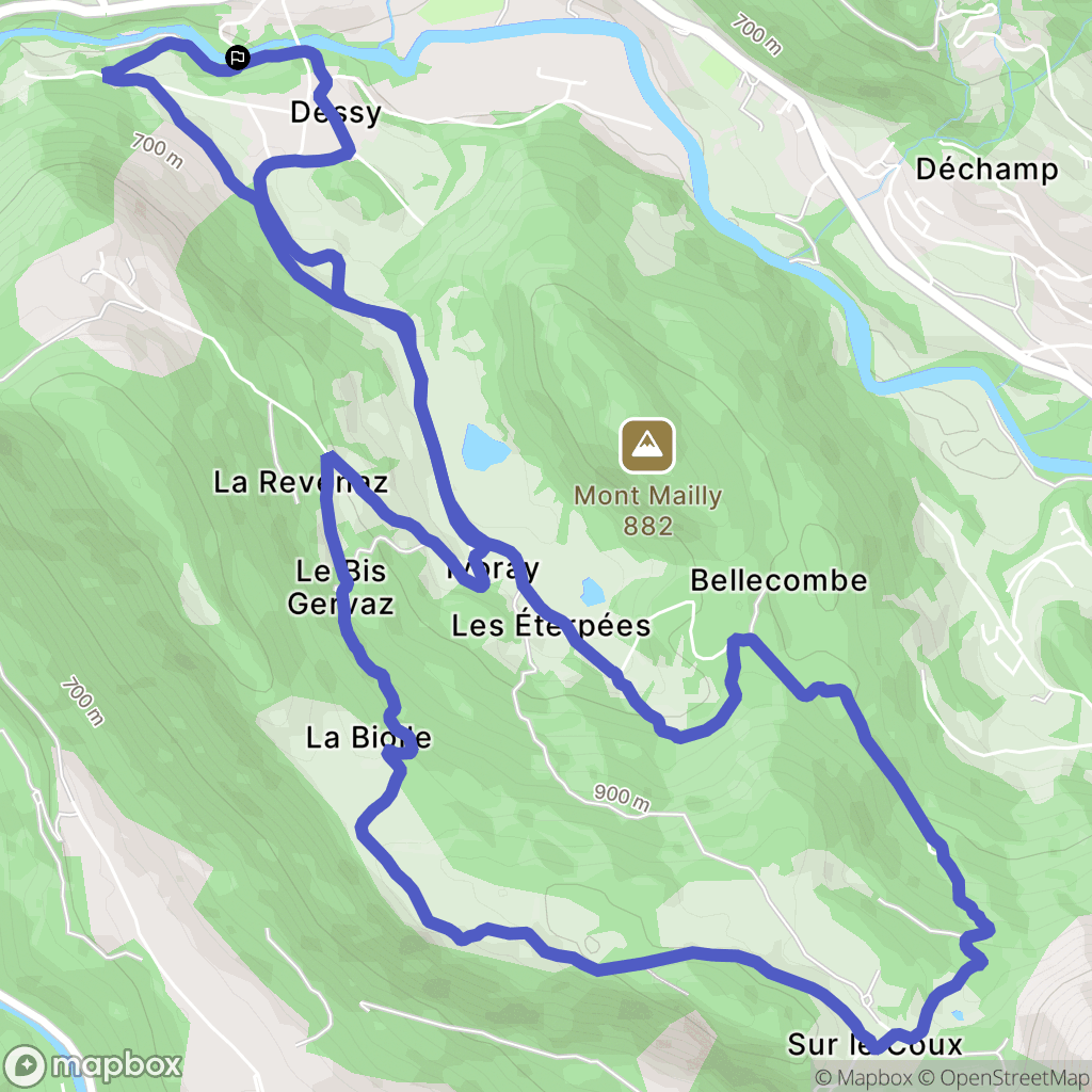 Mieussy : carte du parcours de randonnée - France