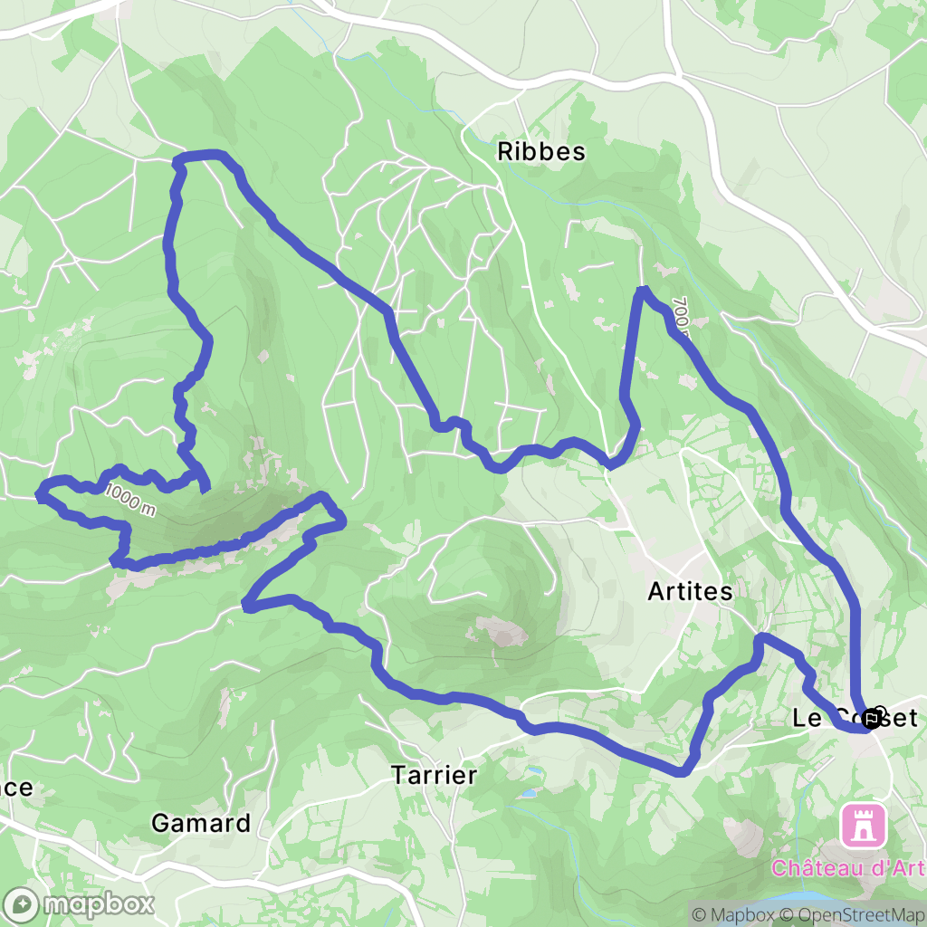 Retournac : carte du parcours de randonnée - France