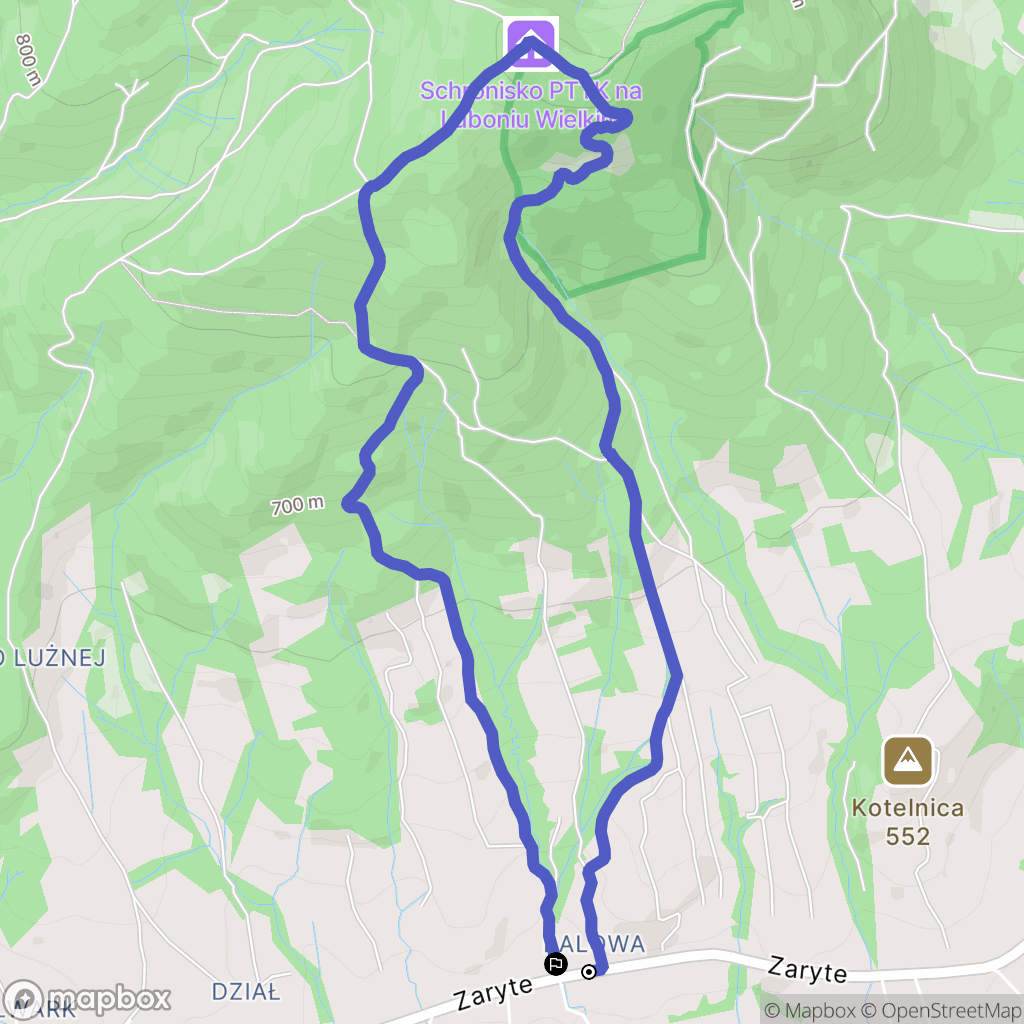 Rabka-Zdrój: mapa trasy - Poland