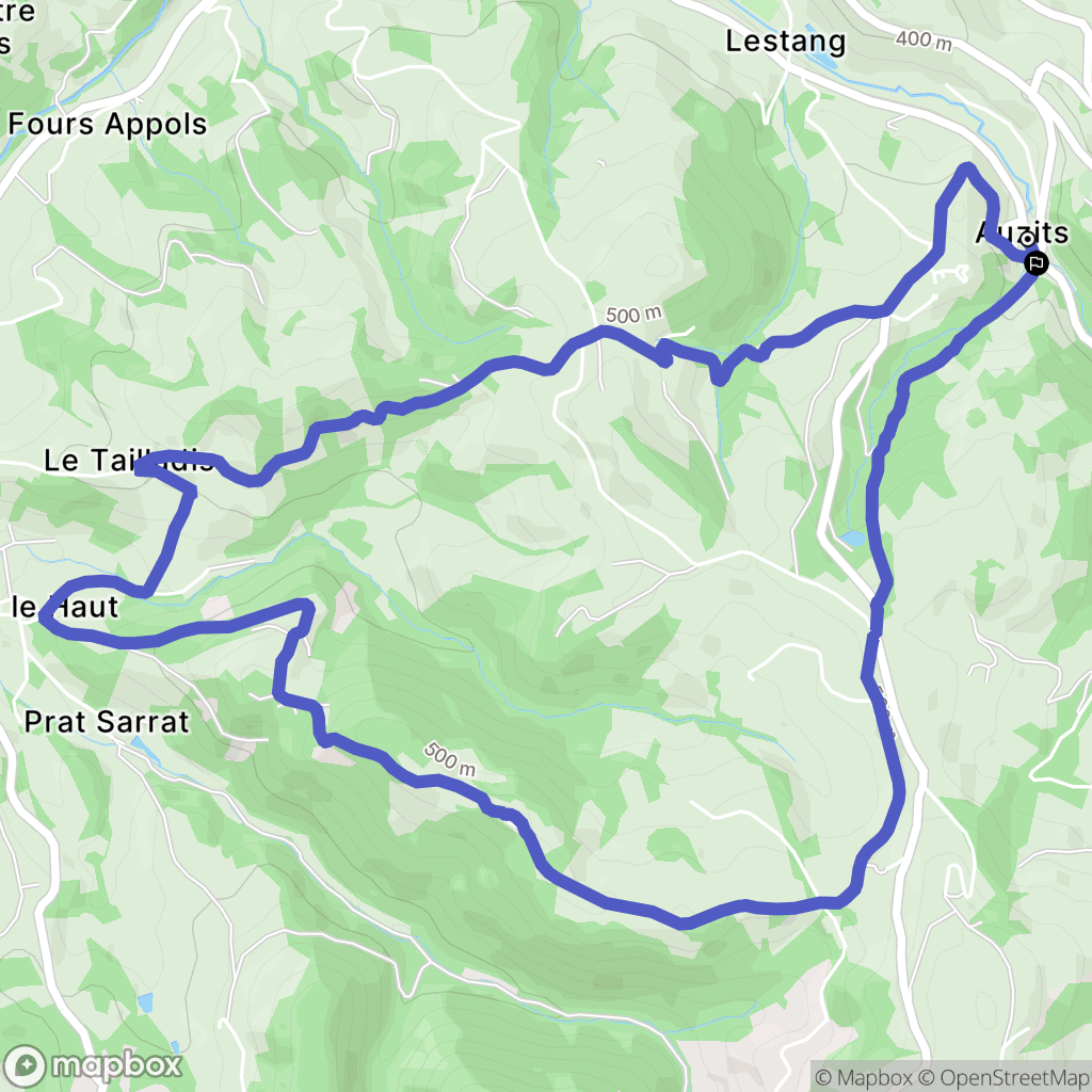 Auzits : carte du parcours de randonnée - France