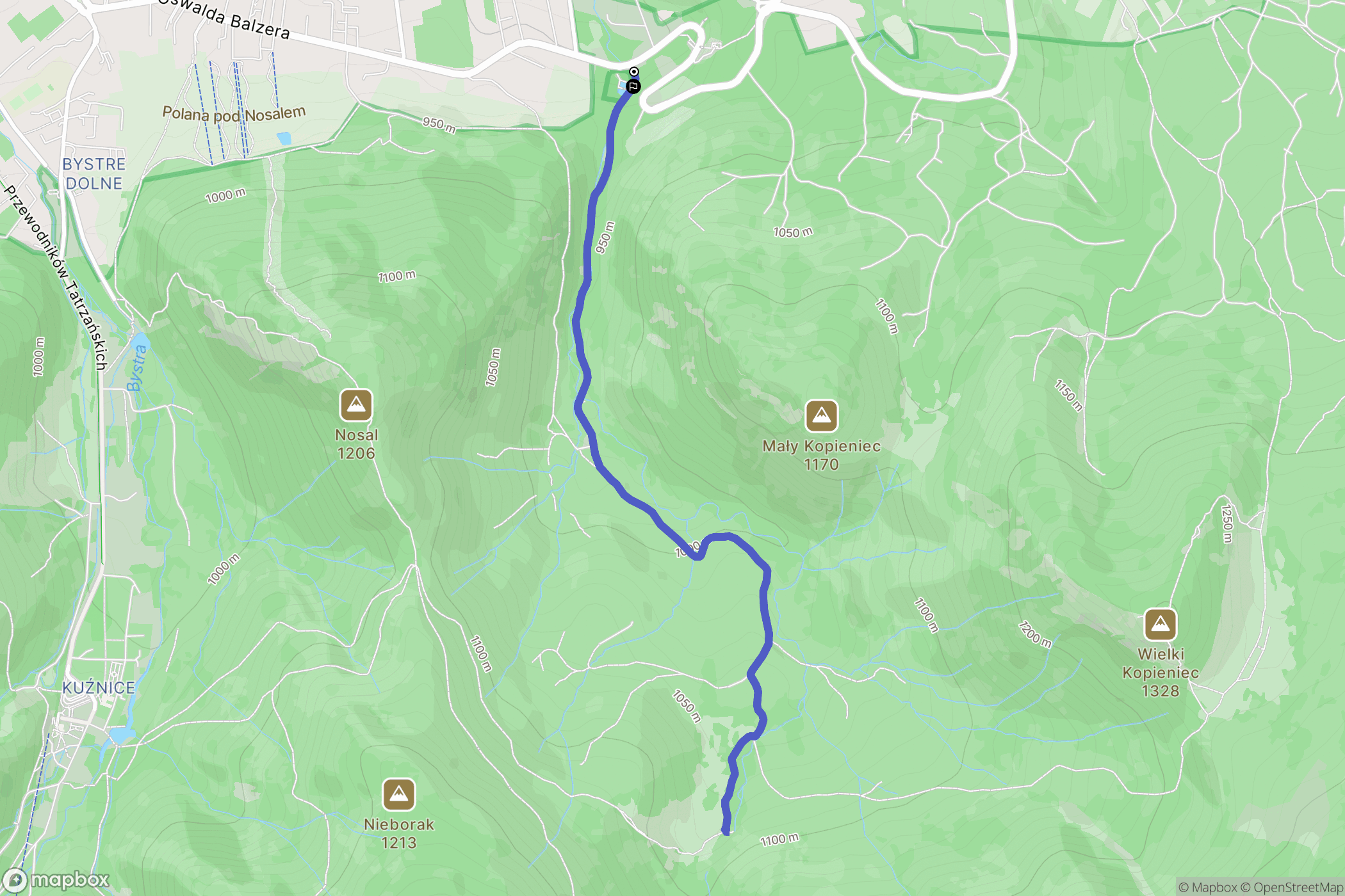 Zakopane: mapa trasy - Poland