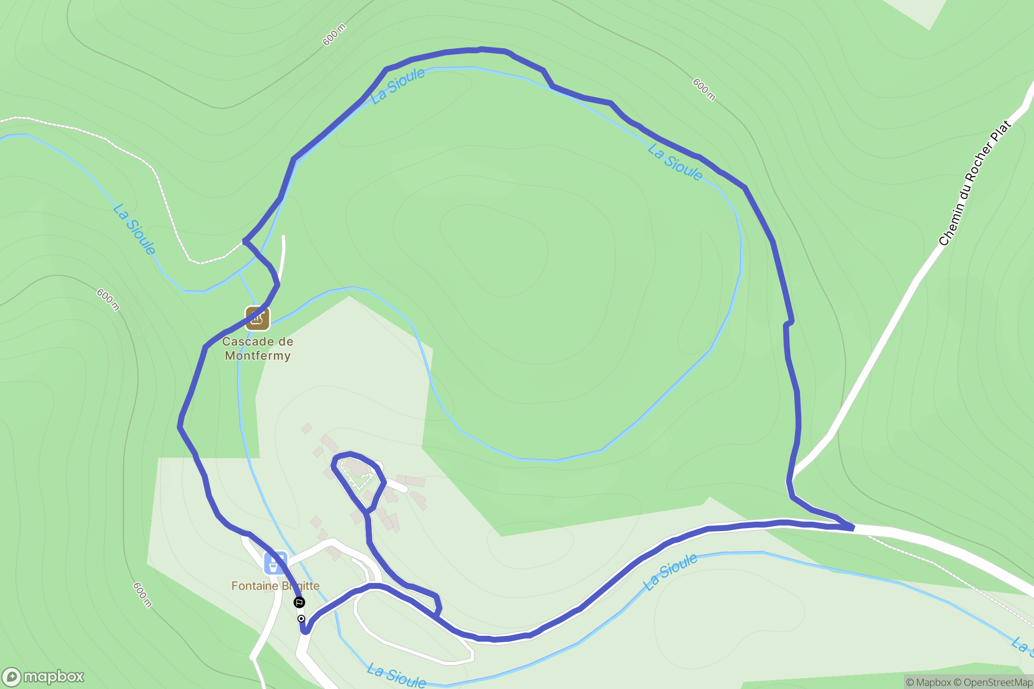 Montfermy : carte du parcours de randonnée - France