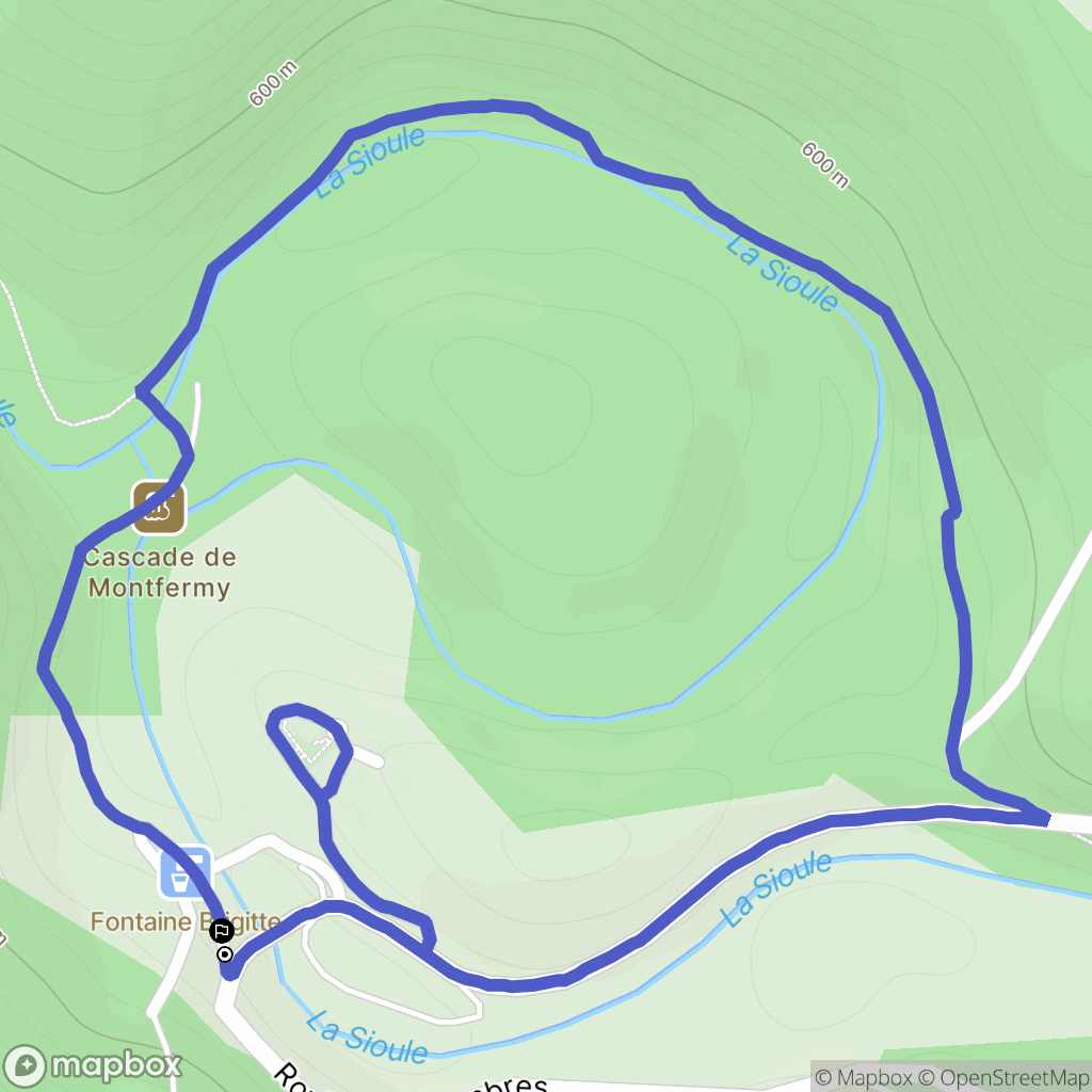Montfermy : carte du parcours de randonnée - France