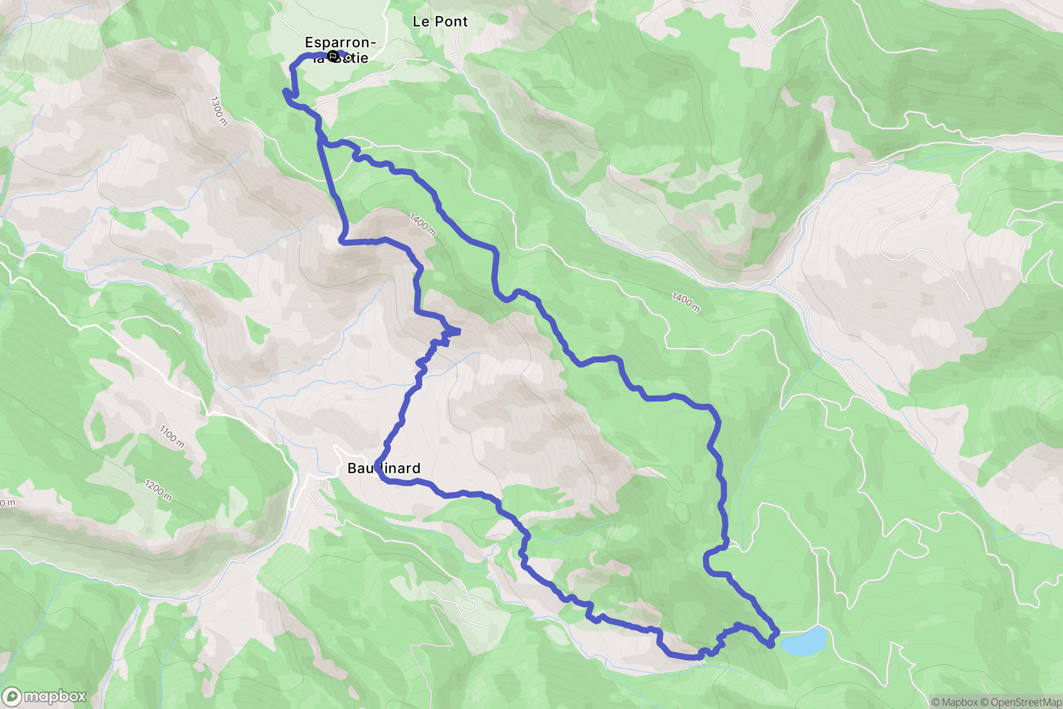 Bayons : carte du parcours de randonnée - France