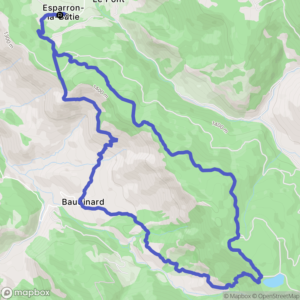 Bayons : carte du parcours de randonnée - France