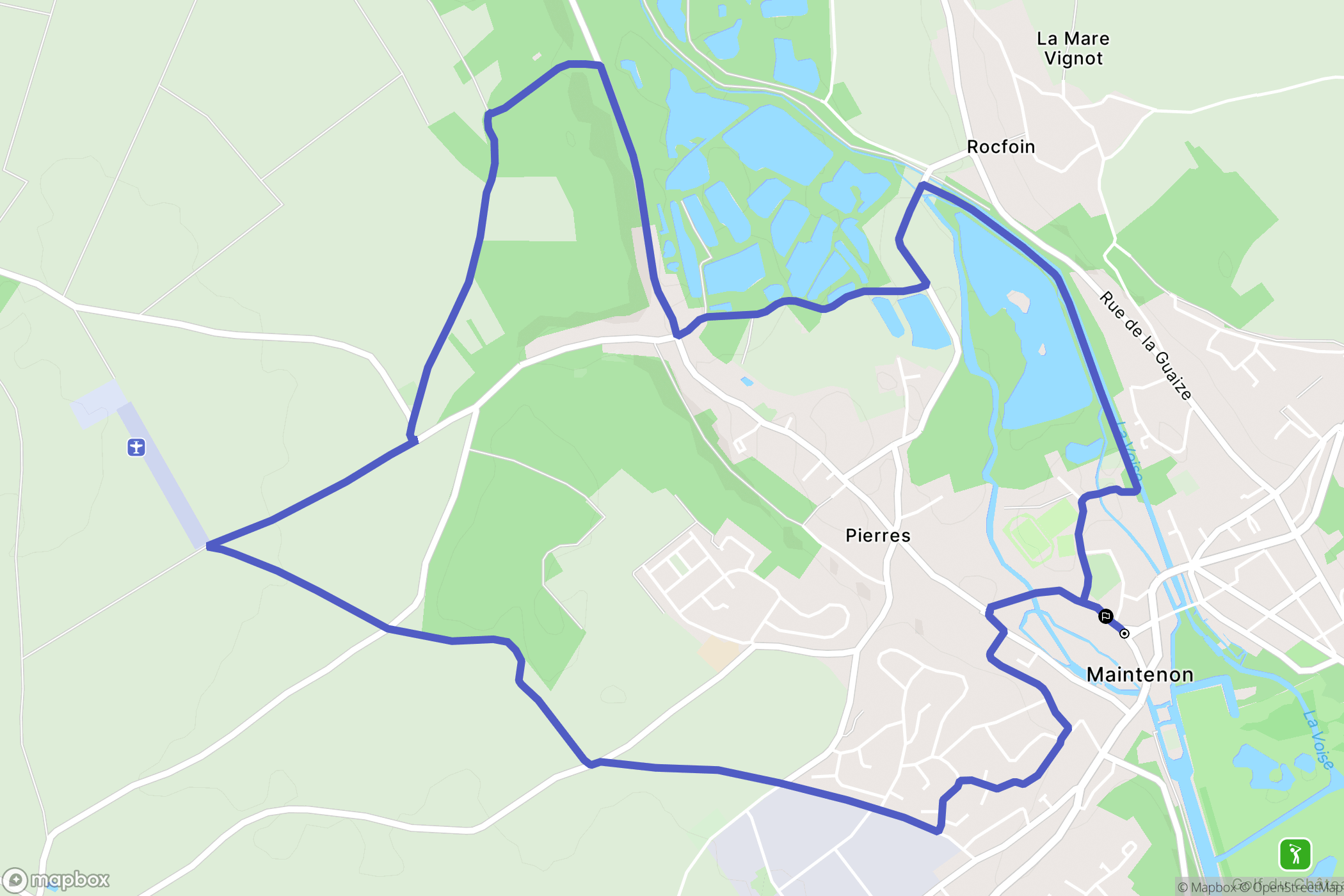 Maintenon : carte du parcours de randonnée - France