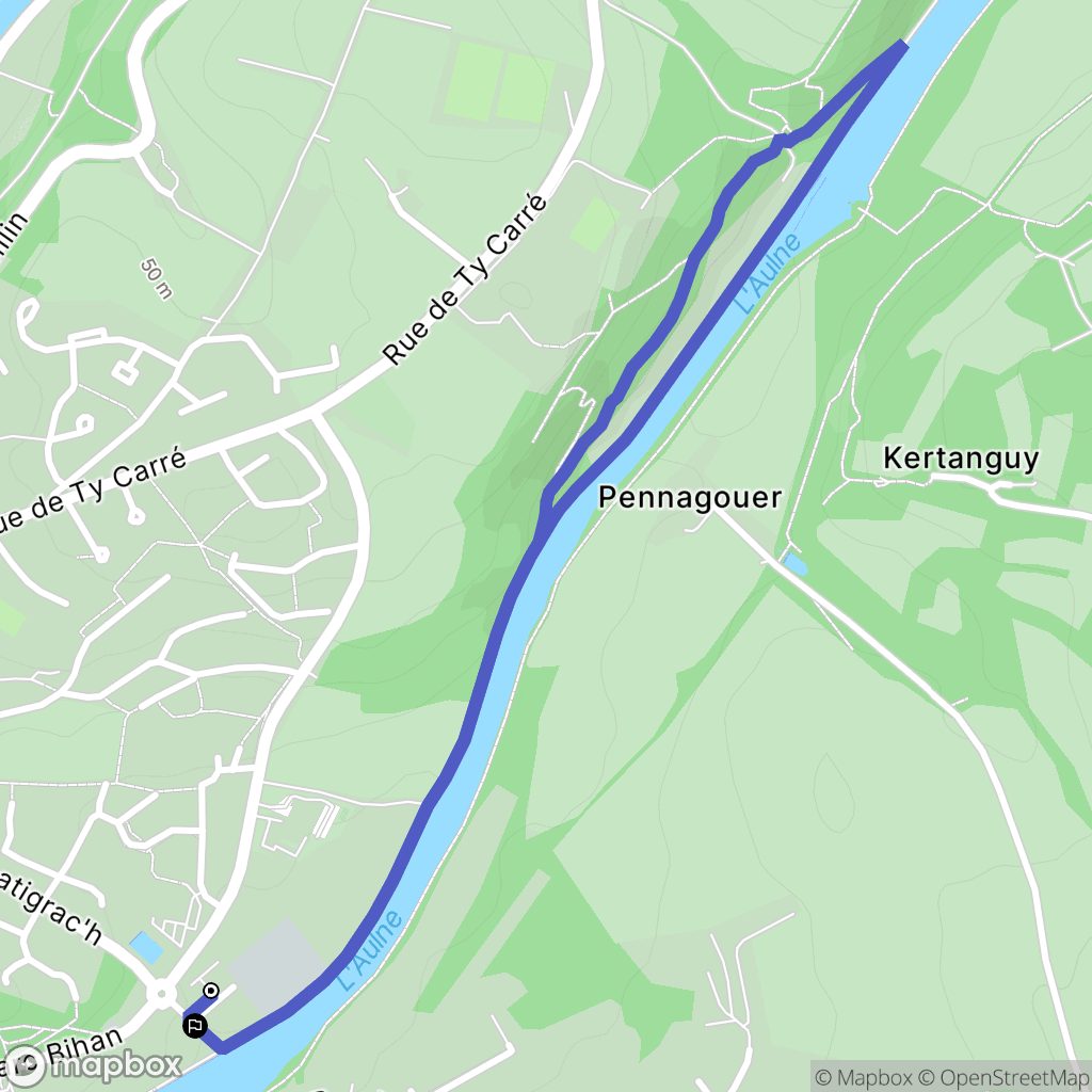 Chateaulin : carte du parcours de randonnée - France
